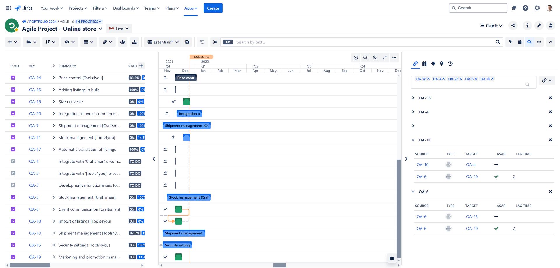 Target Task Oringazor How to focus on the source and target tasks using Gantt Infobar | Arcade