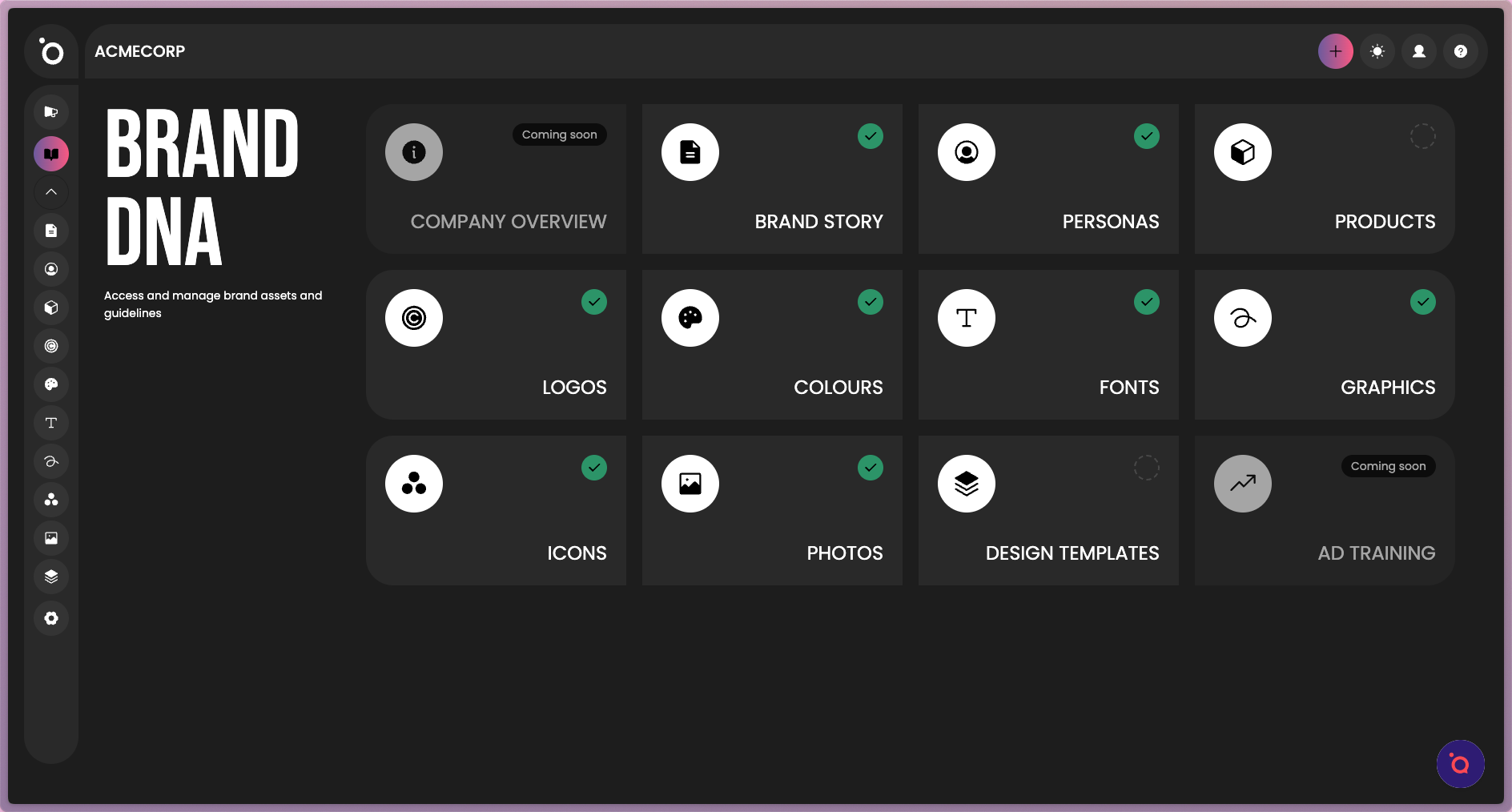 Navigate to the PERSONAS section to manage or review customer persona profiles.