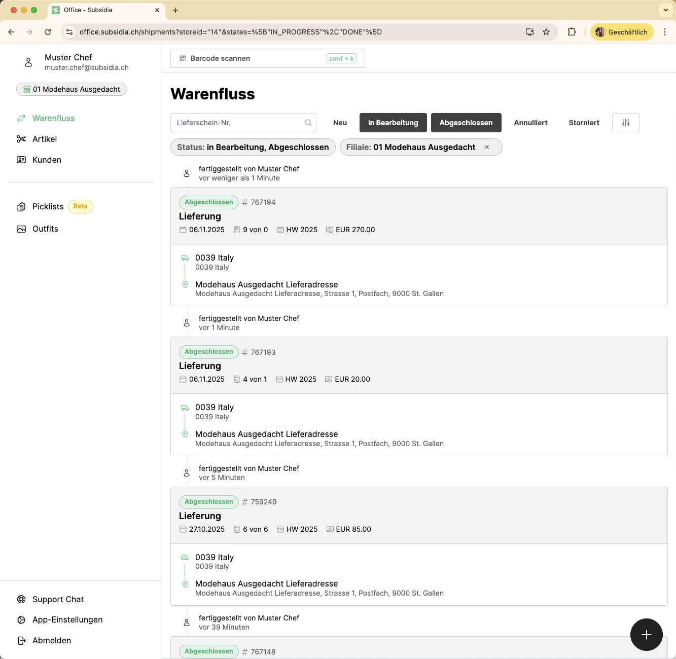 Beginne mit dem Hinzufügen eines neuen Eintrags, indem Du auf Hinzufügen klickst.