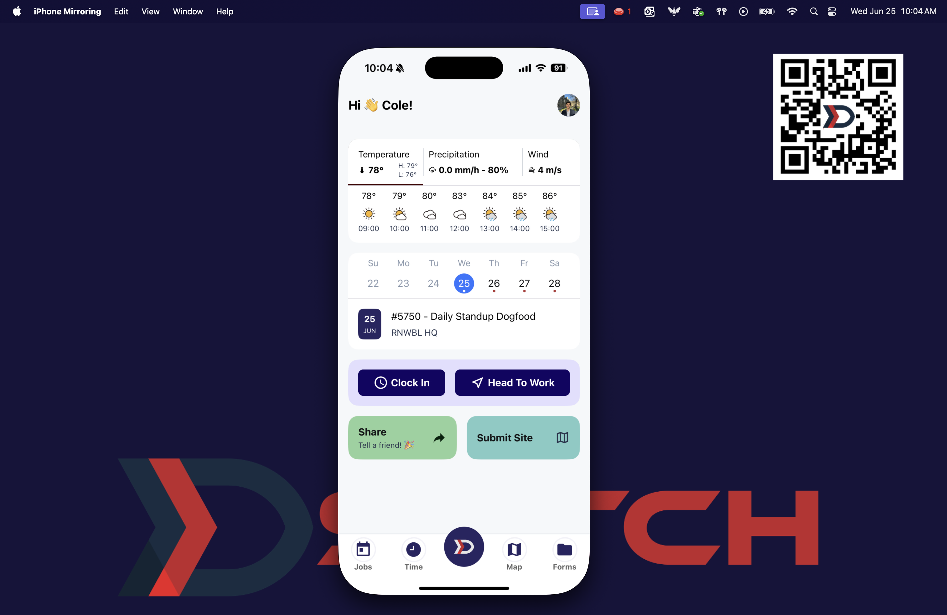 Tap the Forms Tab