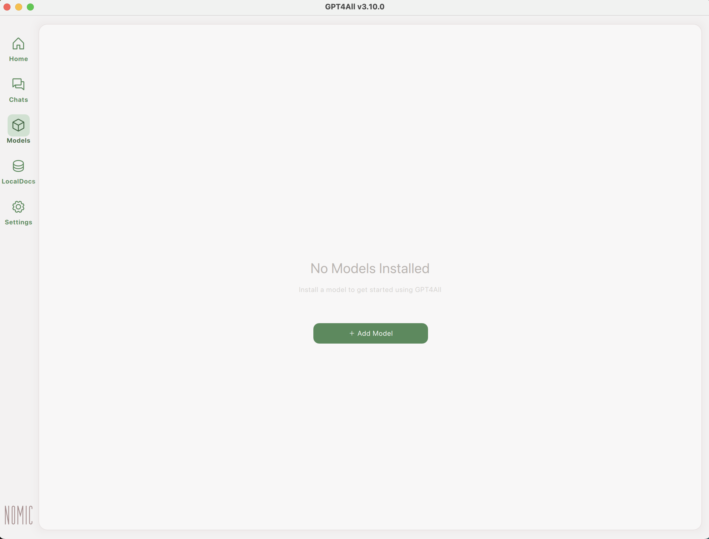 Click Add Model to get started with installing Privatemode AI