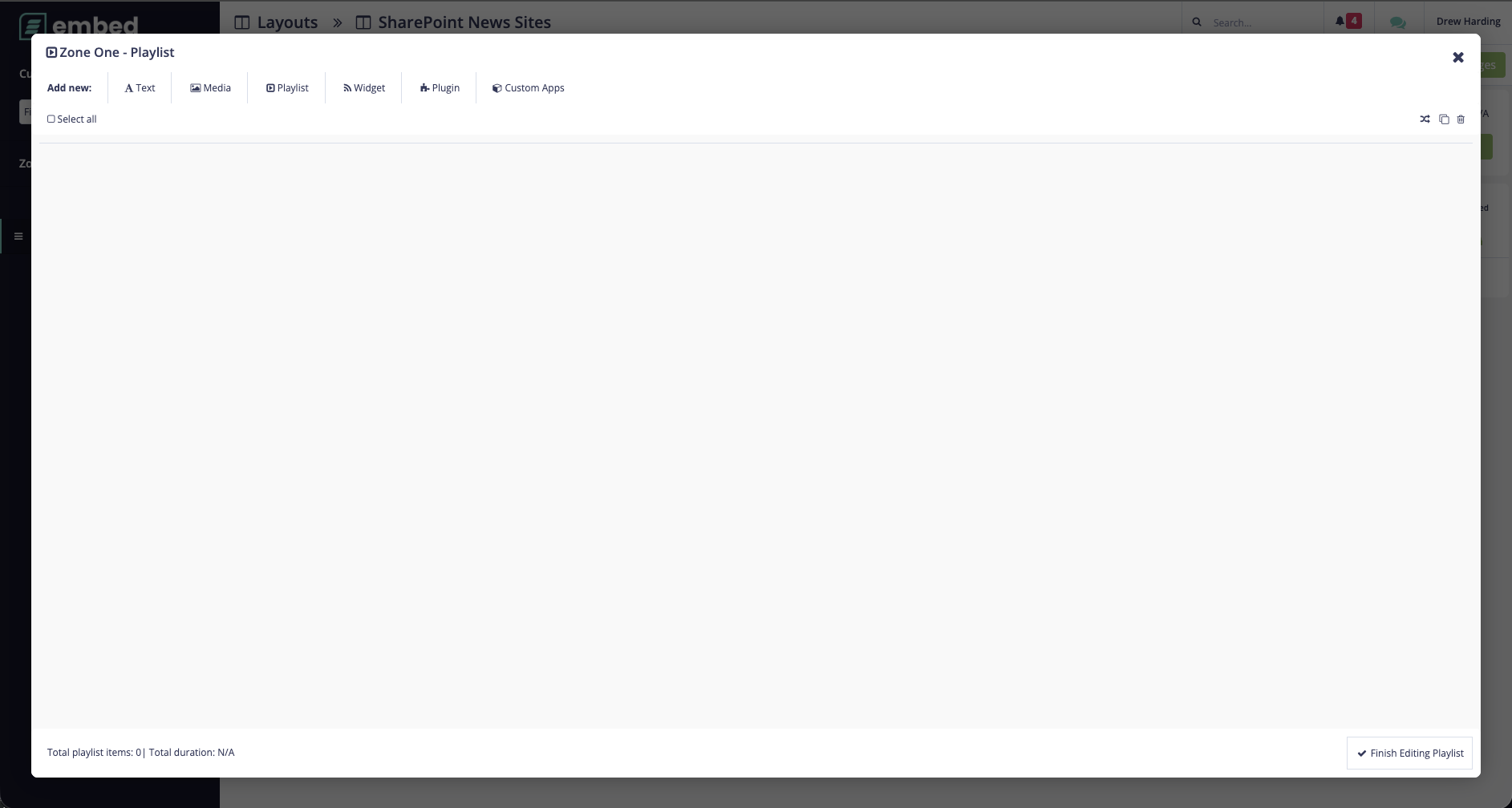 Start by adding a new widget to your playlist.