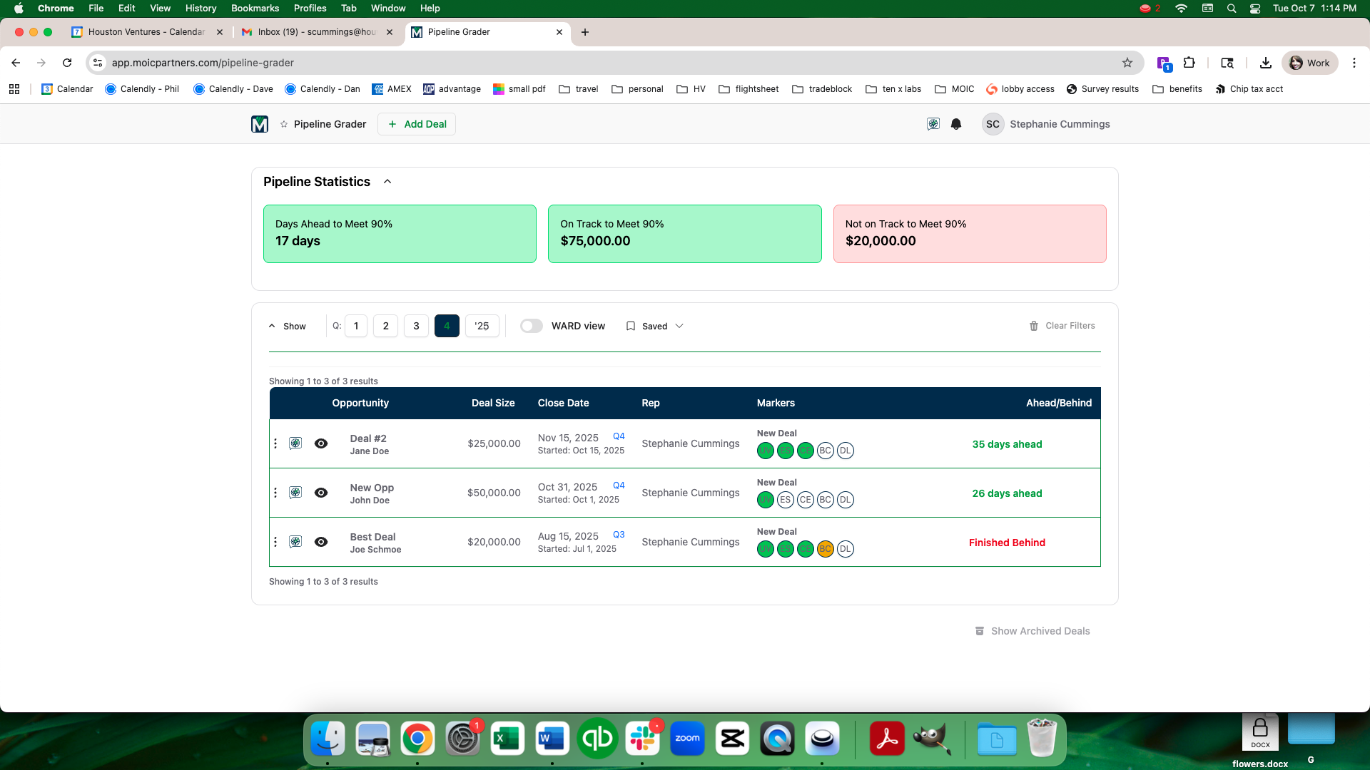 Select *Add Deal* to enter a new sales opportunity for grading.