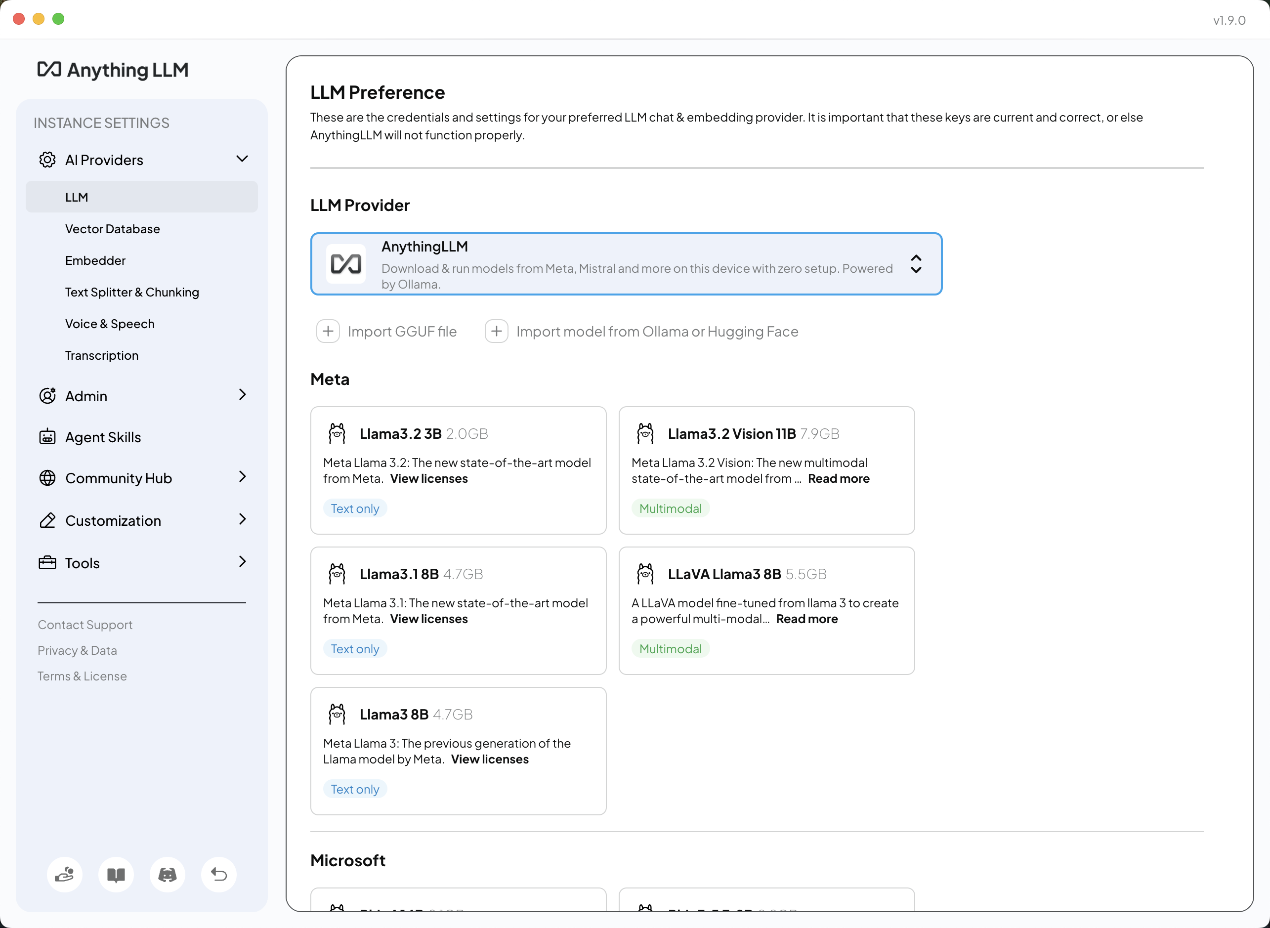 Open the dropdown menu to integrate Privatemode AI as your LLM Preference for AnythingLLM-