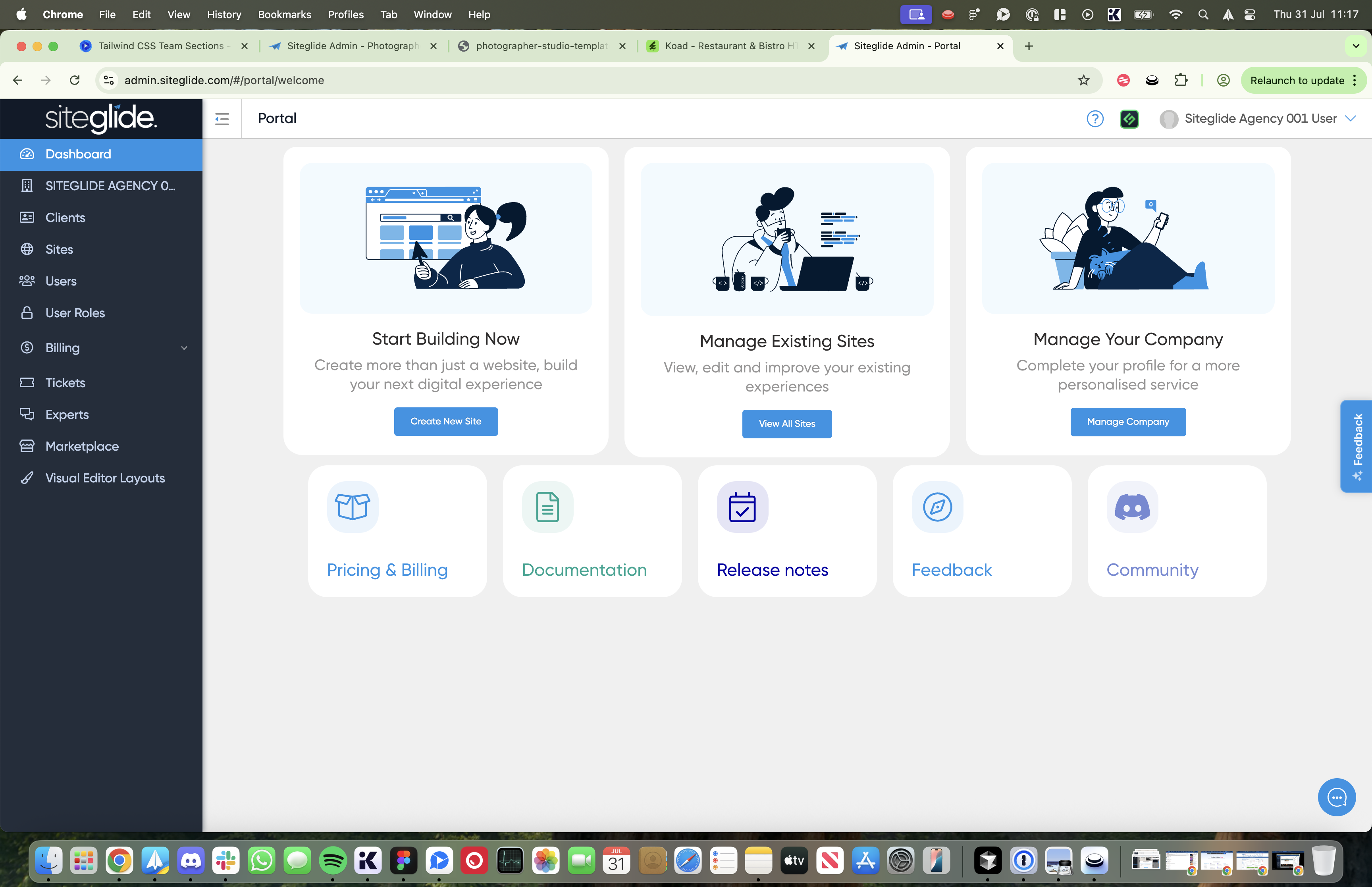 Browse the Marketplace to access templates, modules and more.