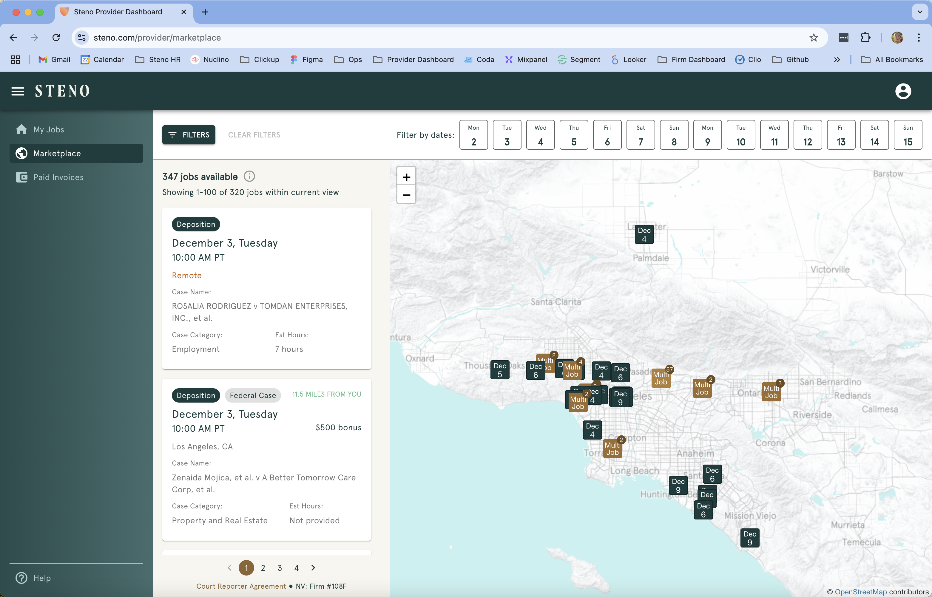 Remote jobs can be found on the map at your home address. On click, a new list will open up on the left with only remote jobs.