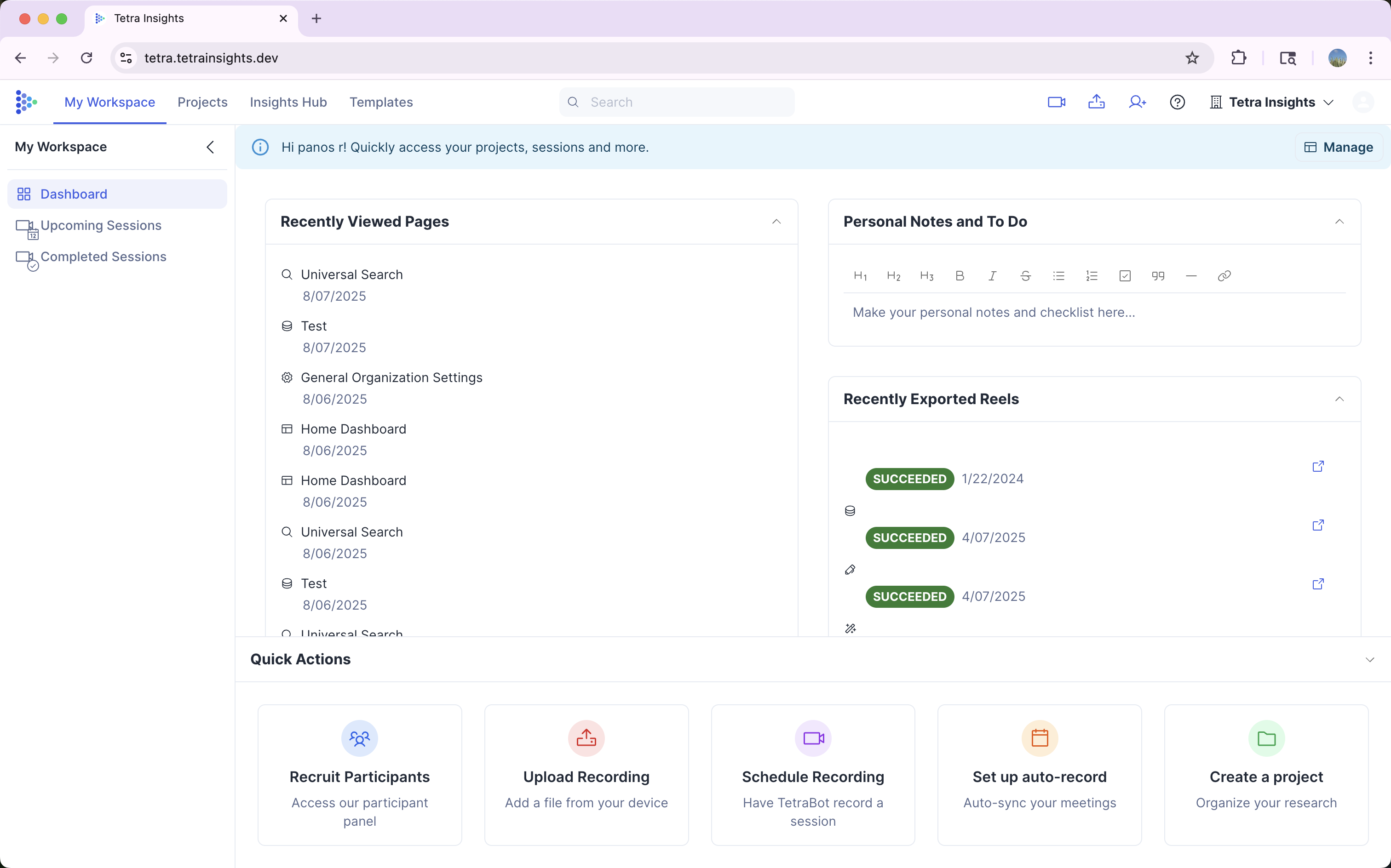 Open the organization menu at the top right to access *Organization Settings*