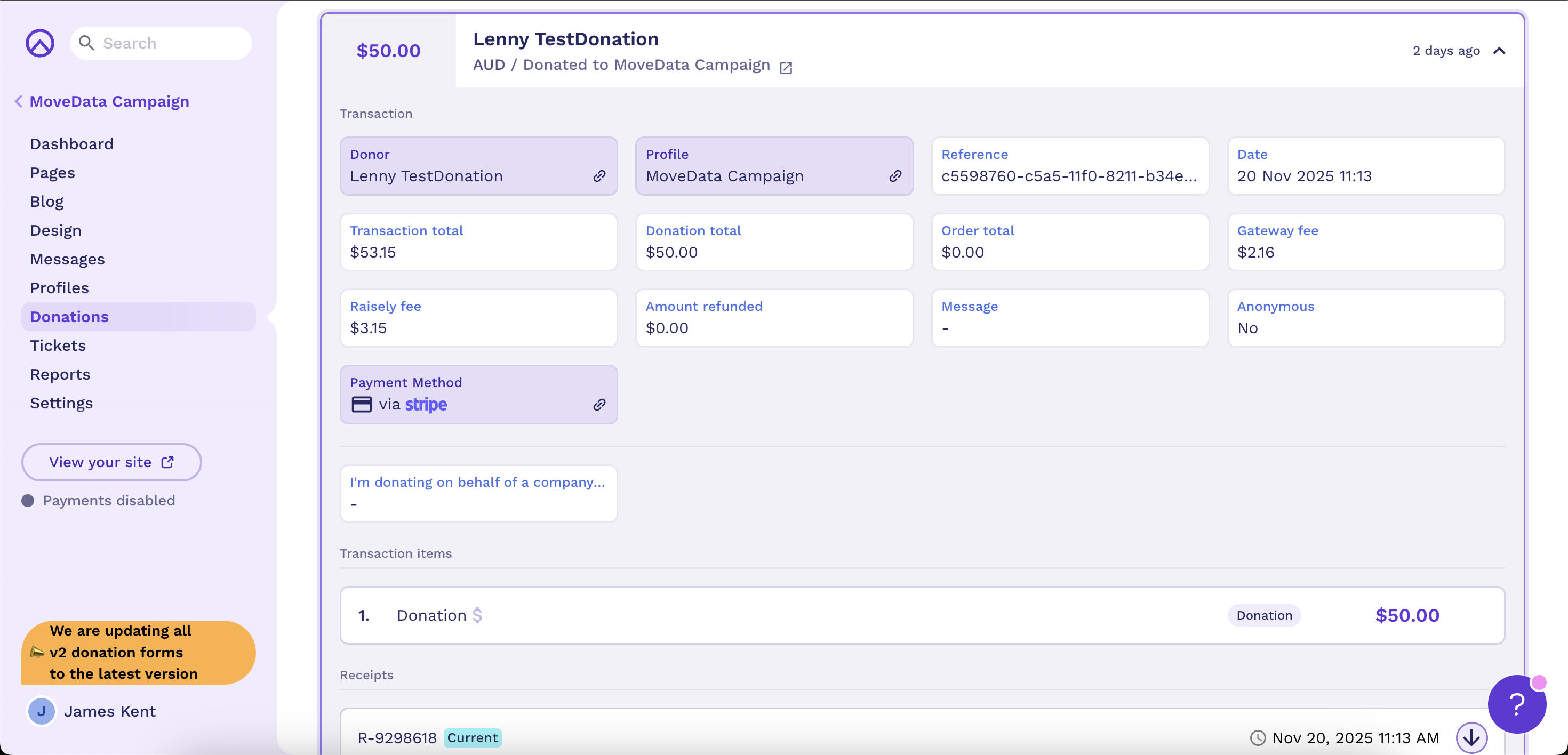Certain platforms allow donors to cover an optional fee