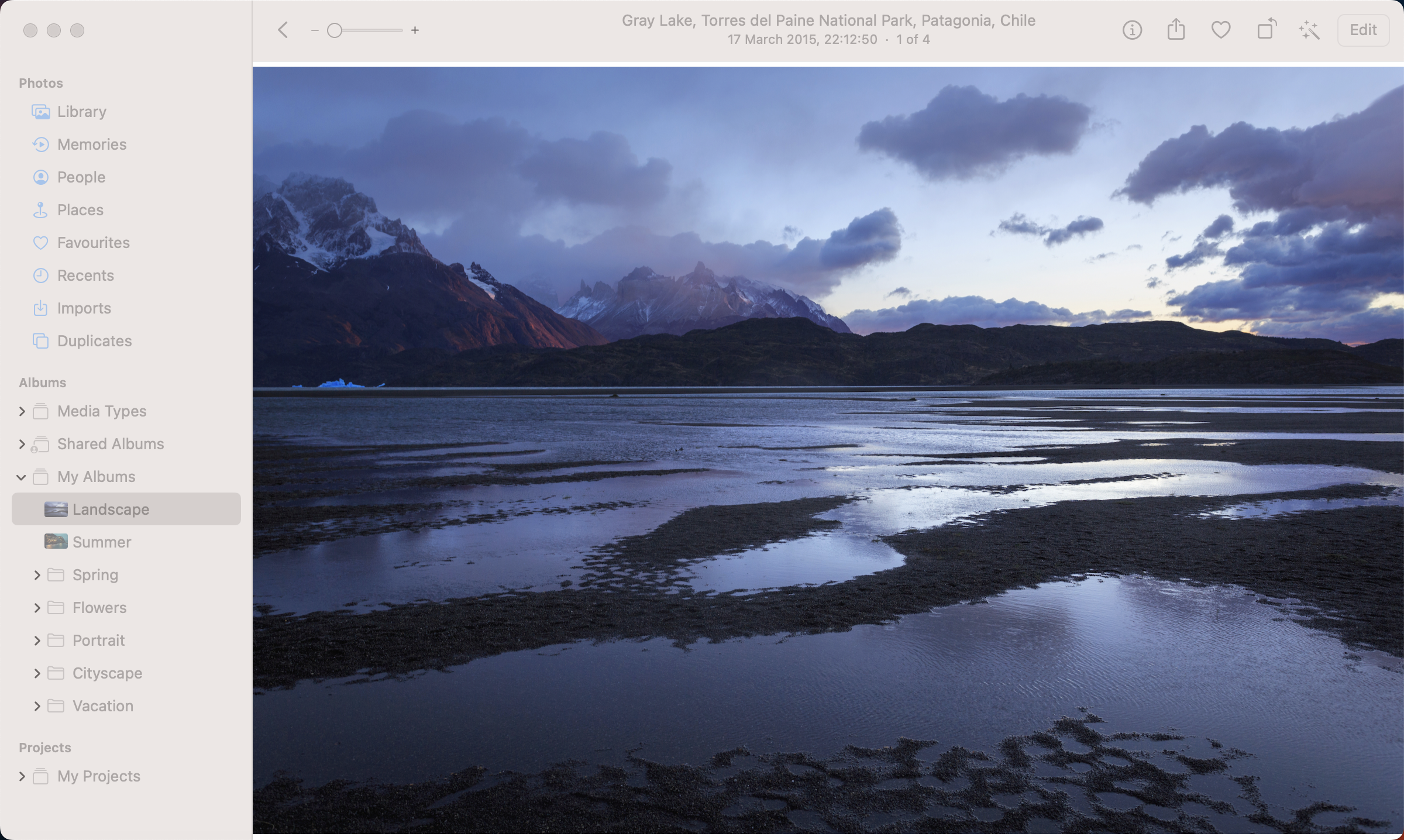 Choose an image to edit in your Photos library