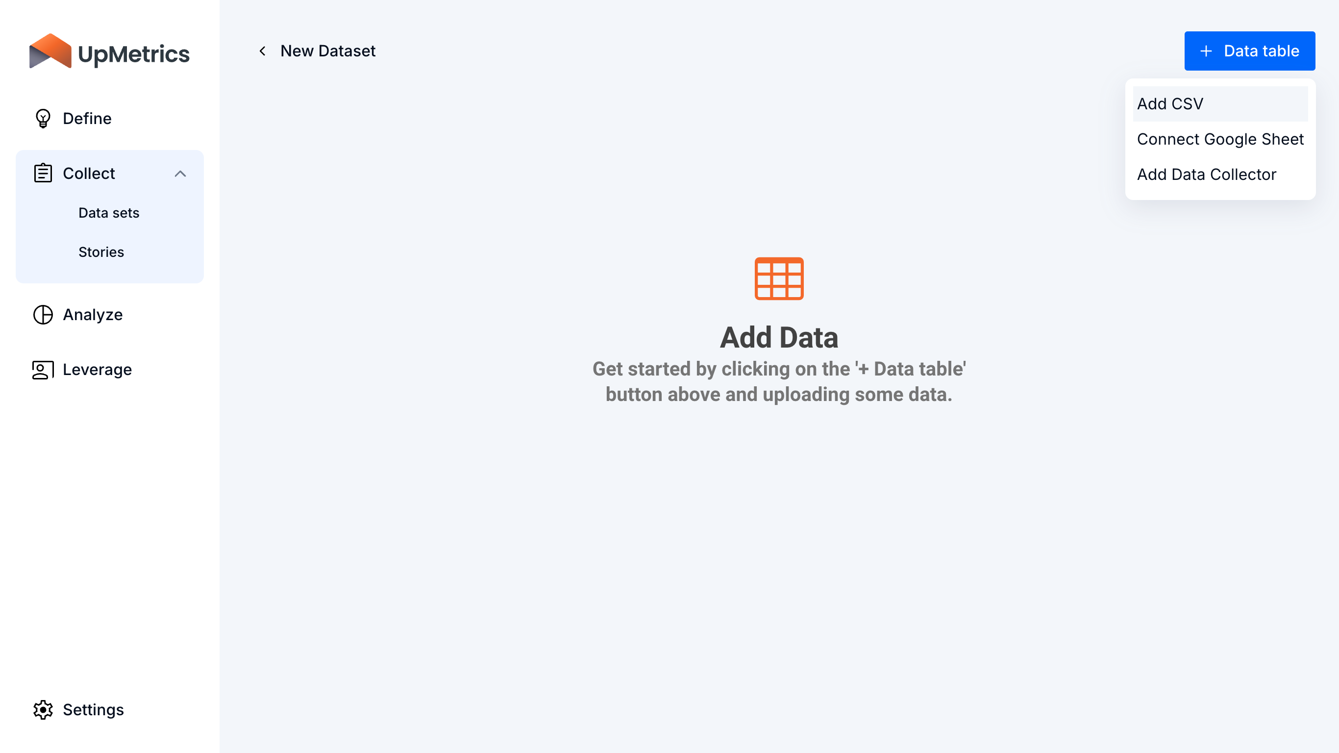 You can upload CSV files with historical data or exports from other systems you are using.