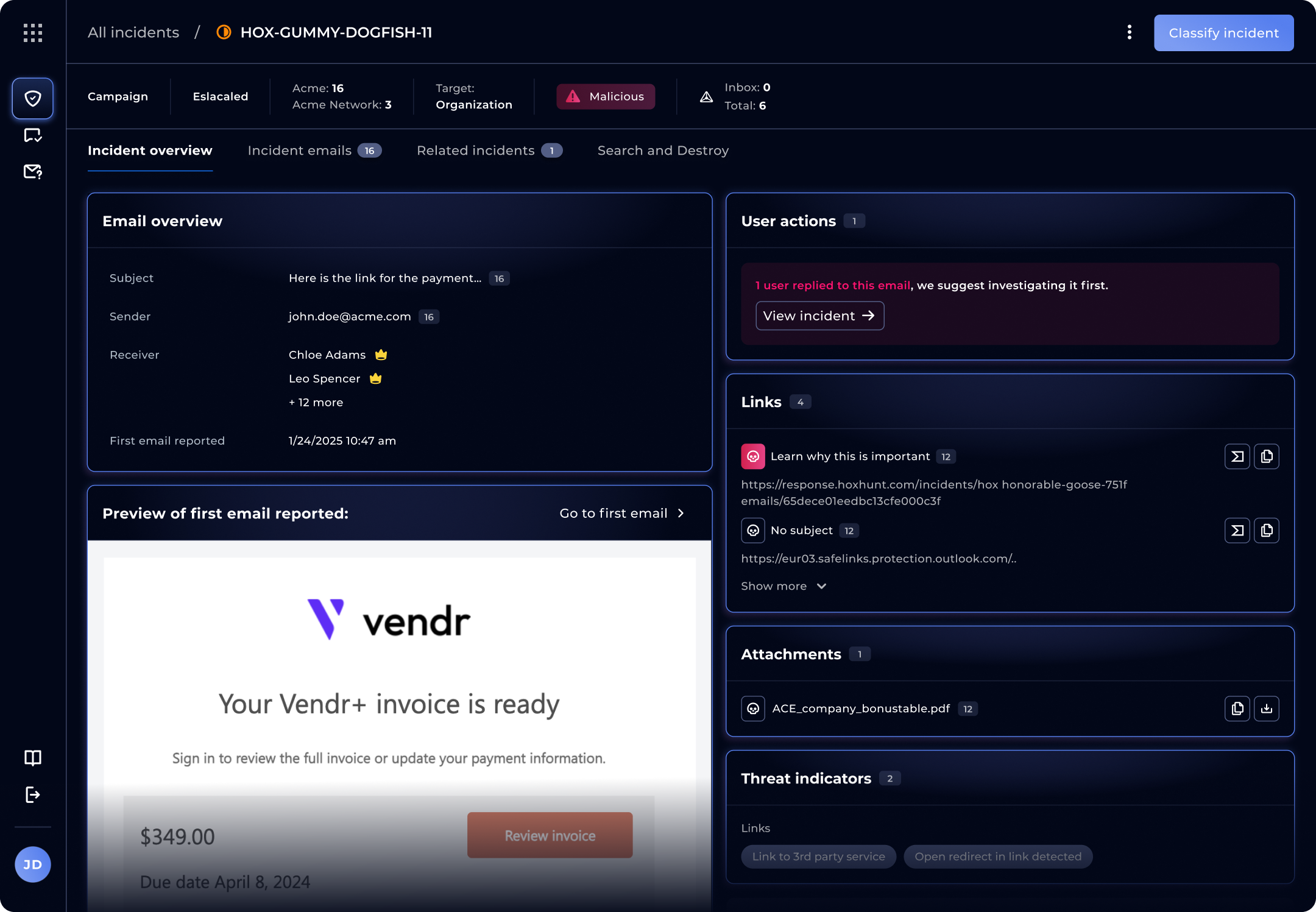 Search & Destroy auto-clusters the hits so you remediate the campaign with one action.