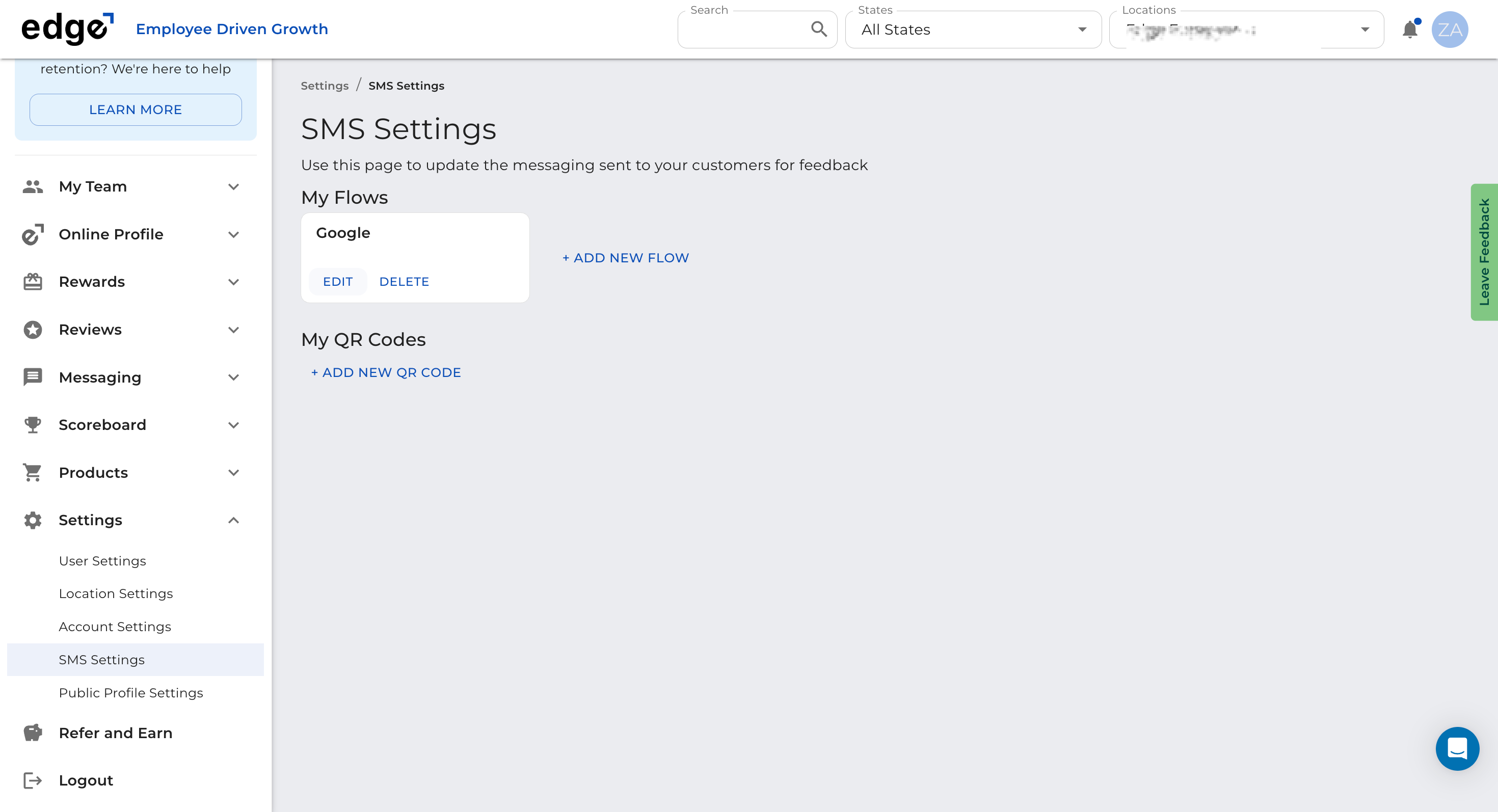 Click *Edit* under your default flow.