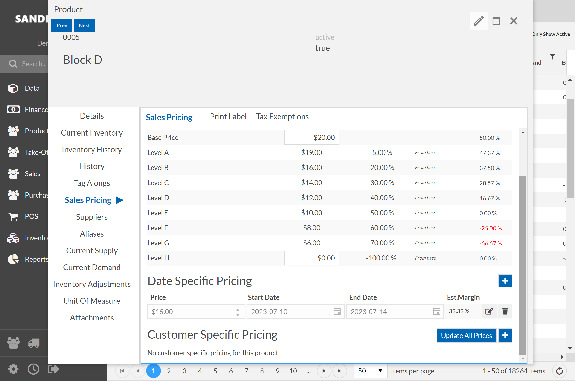 Click Plus Sign to add Pricing Record