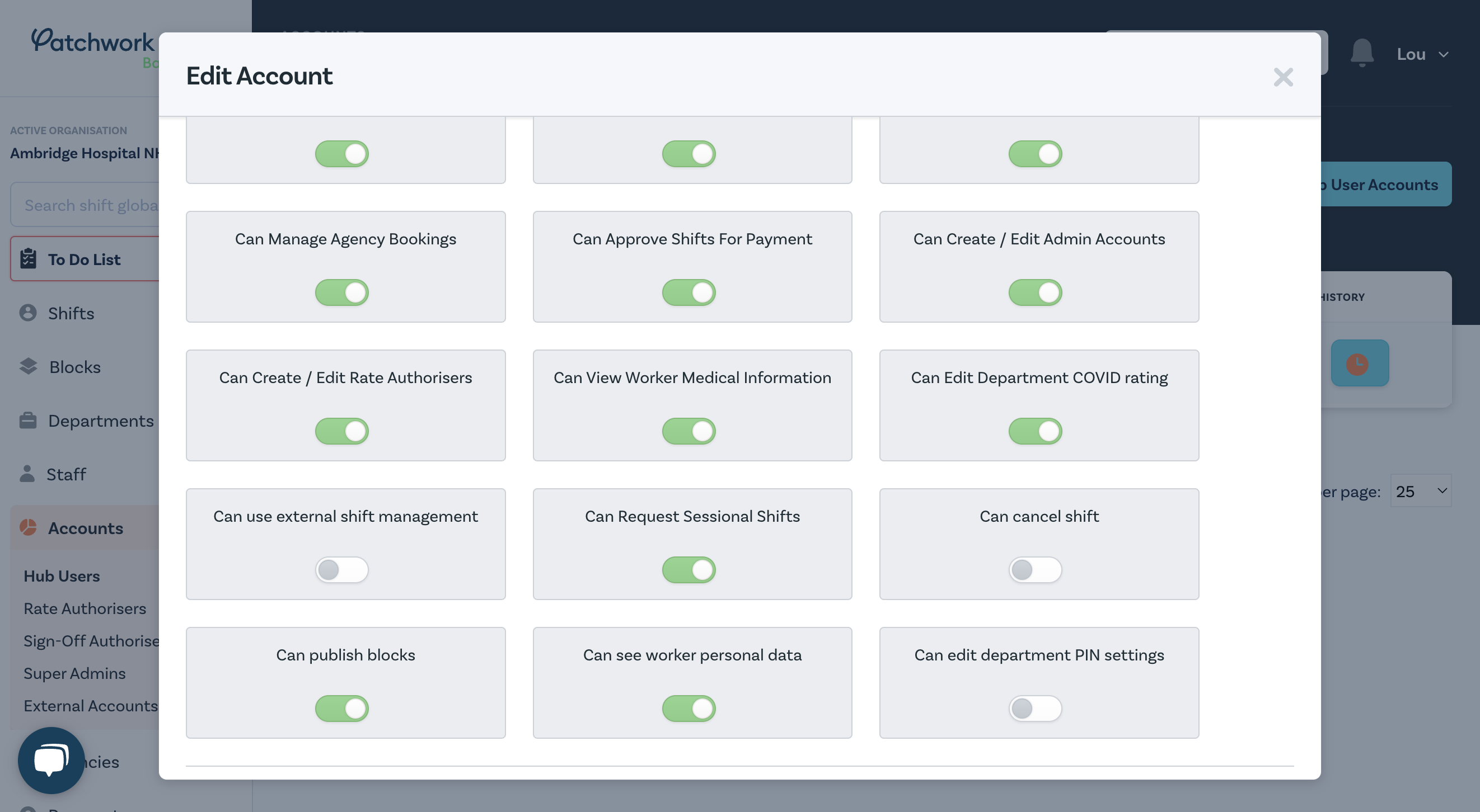 All users are able to view, create and edit blocks, but the ability to publish a block is configurable using this toggle. Click here to add or remove this permission for each user.