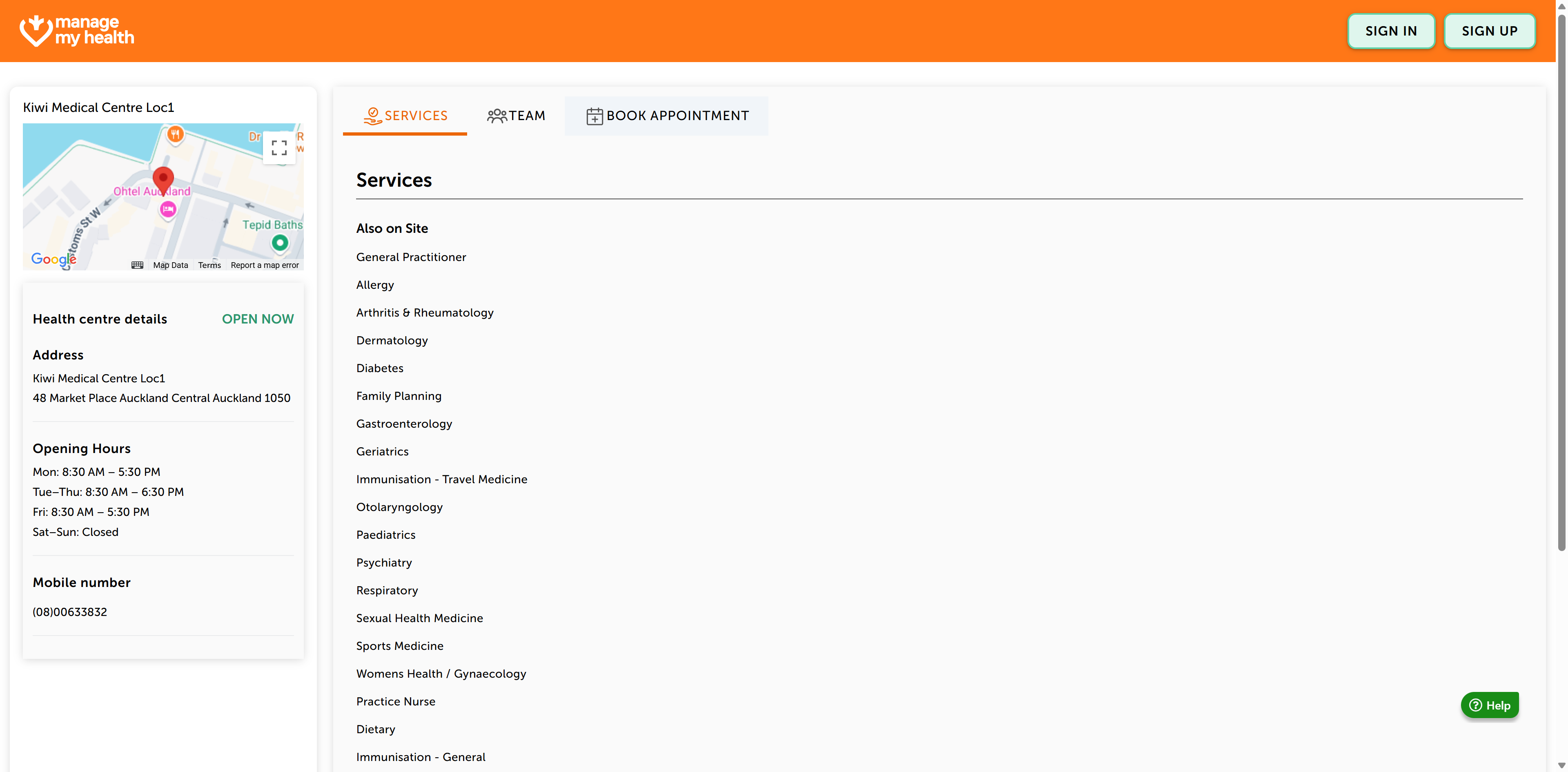 User will start by clicking the "Book Appointment".