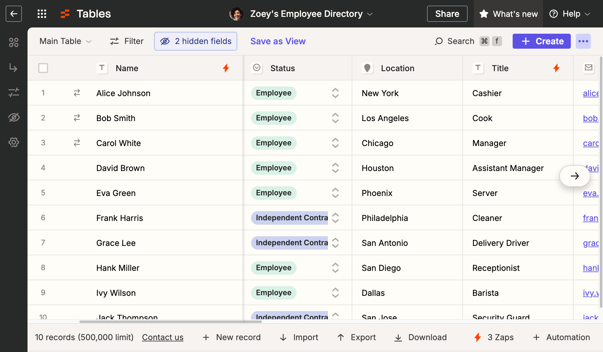 Add or import all your employees to Tables. 

Then **create a button field** to kickoff the onboarding process.