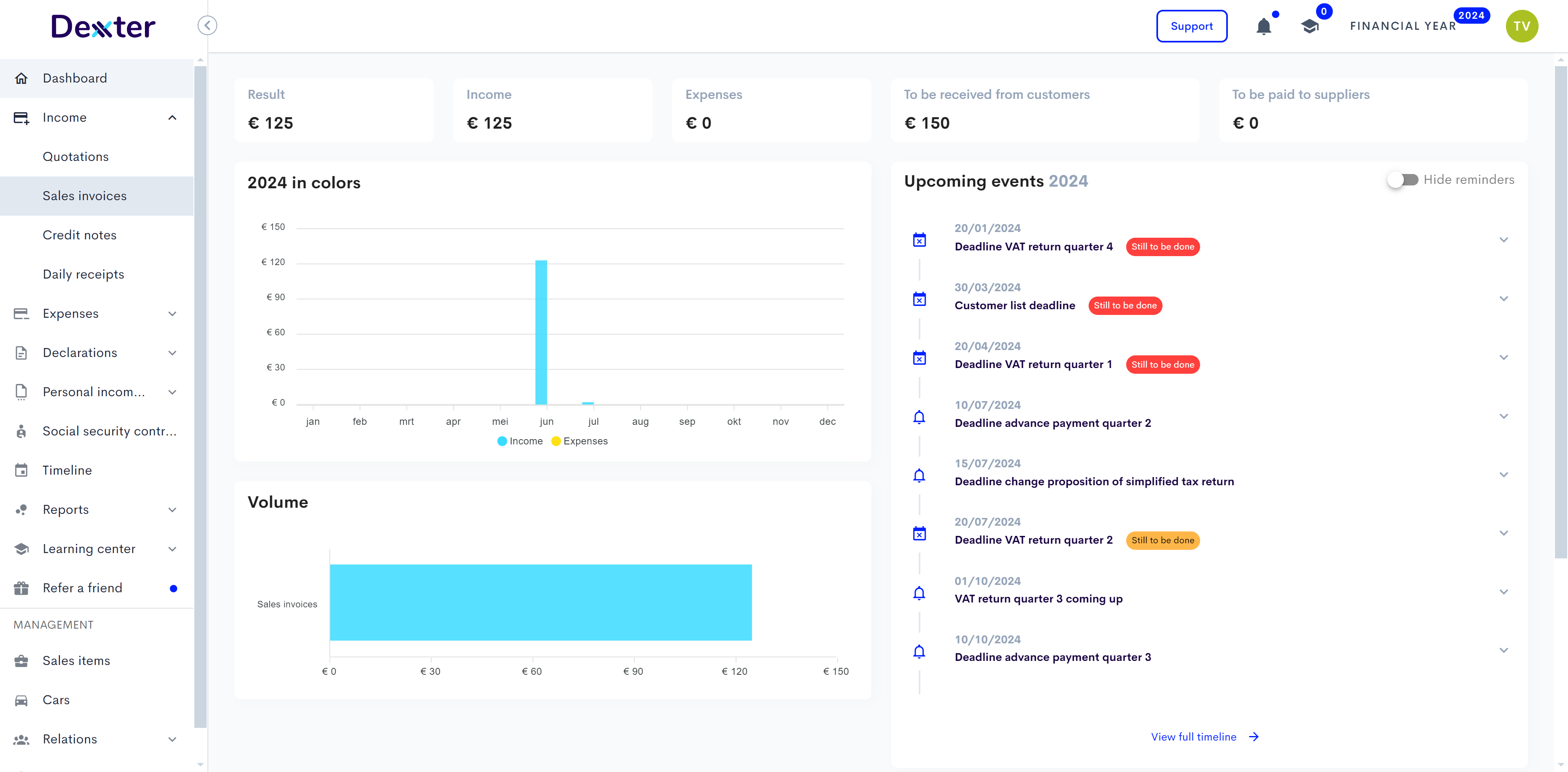 To create a historical sales invoice, first open the sales invoice overview.