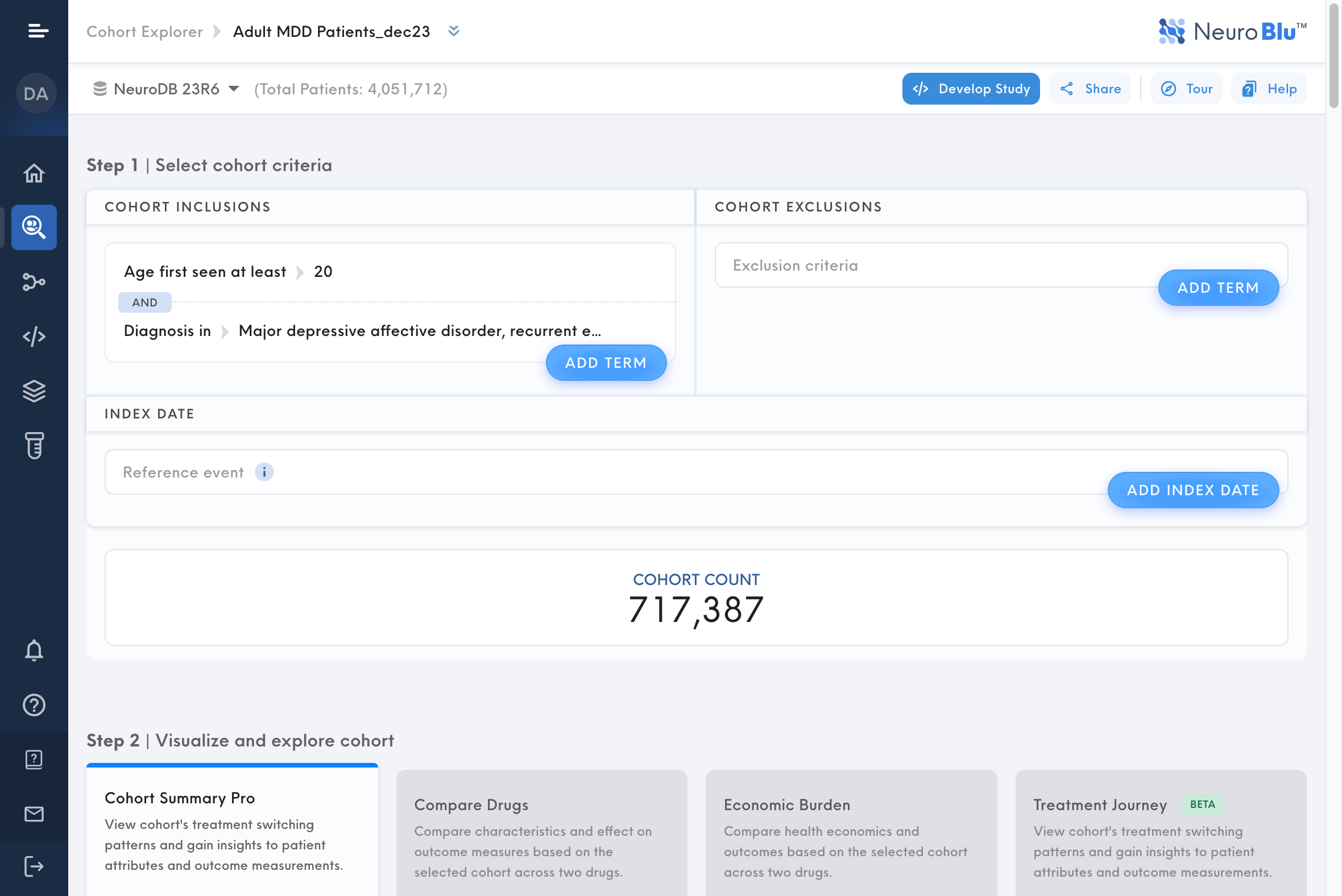 Add powerful inclusion and exclusion criteria to finetune your analysis