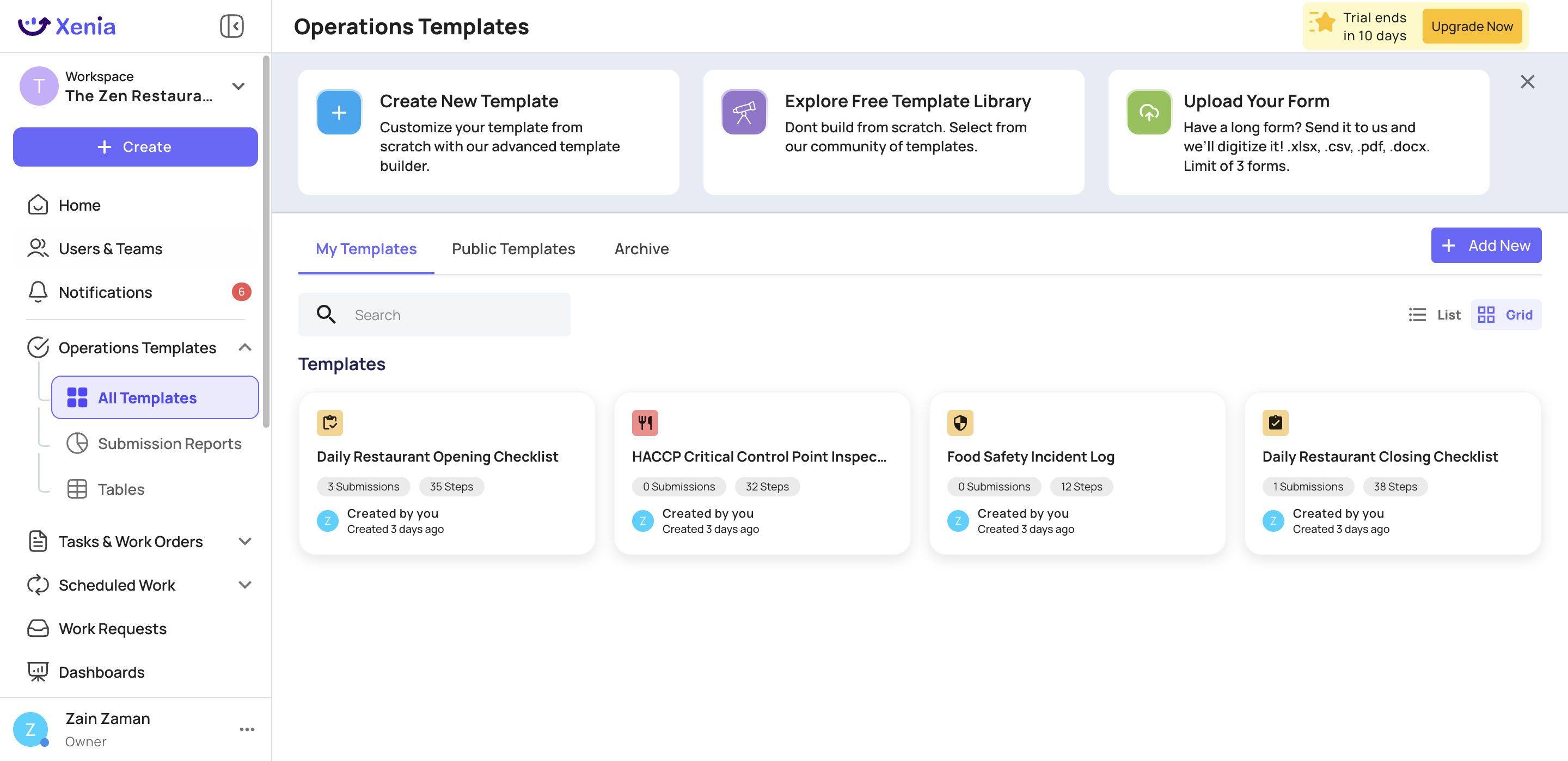 Track and manage all your checklist templates in one place