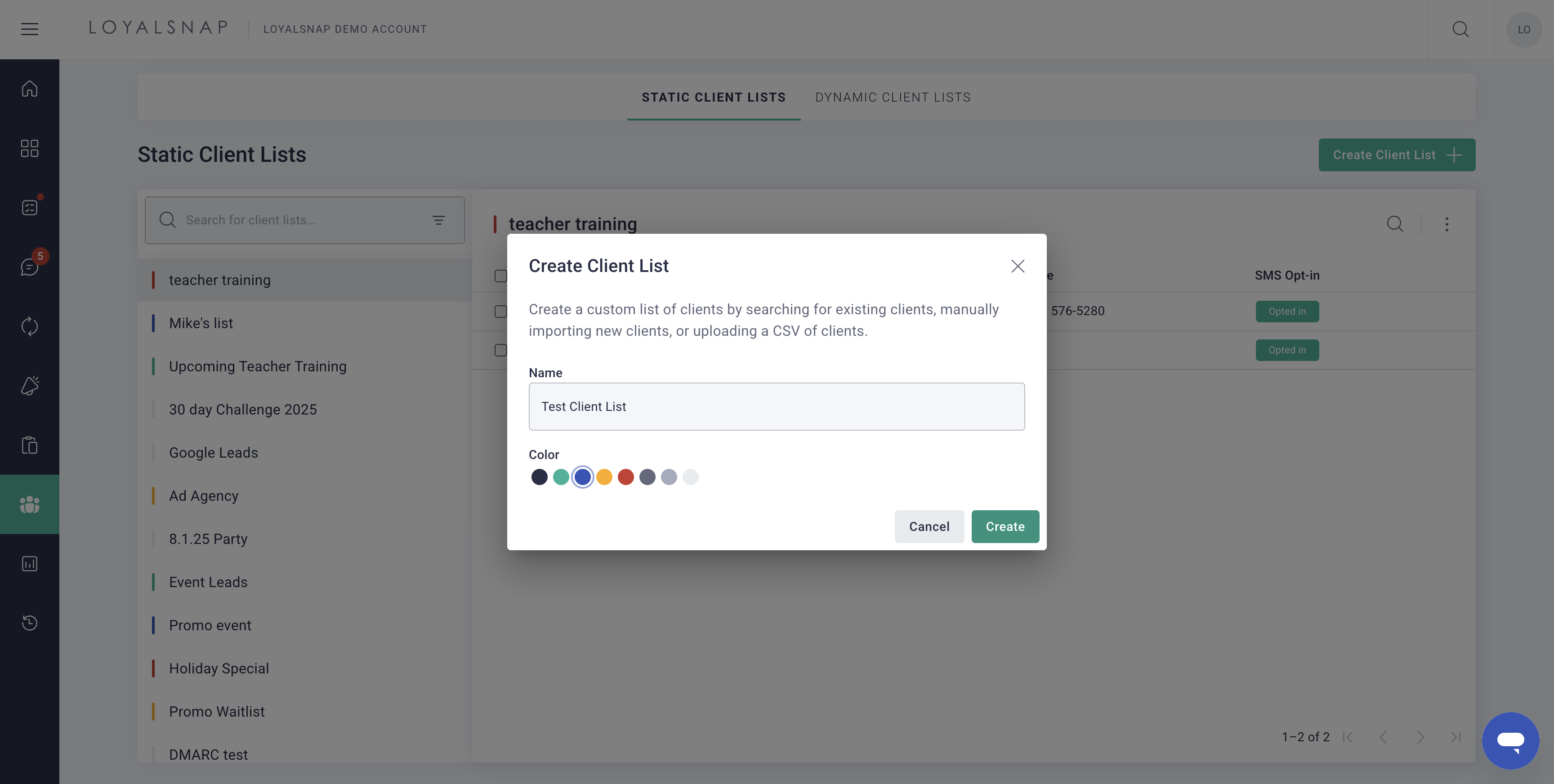 Give your new **list** a name and an optional color to keep things organized and easy to find.