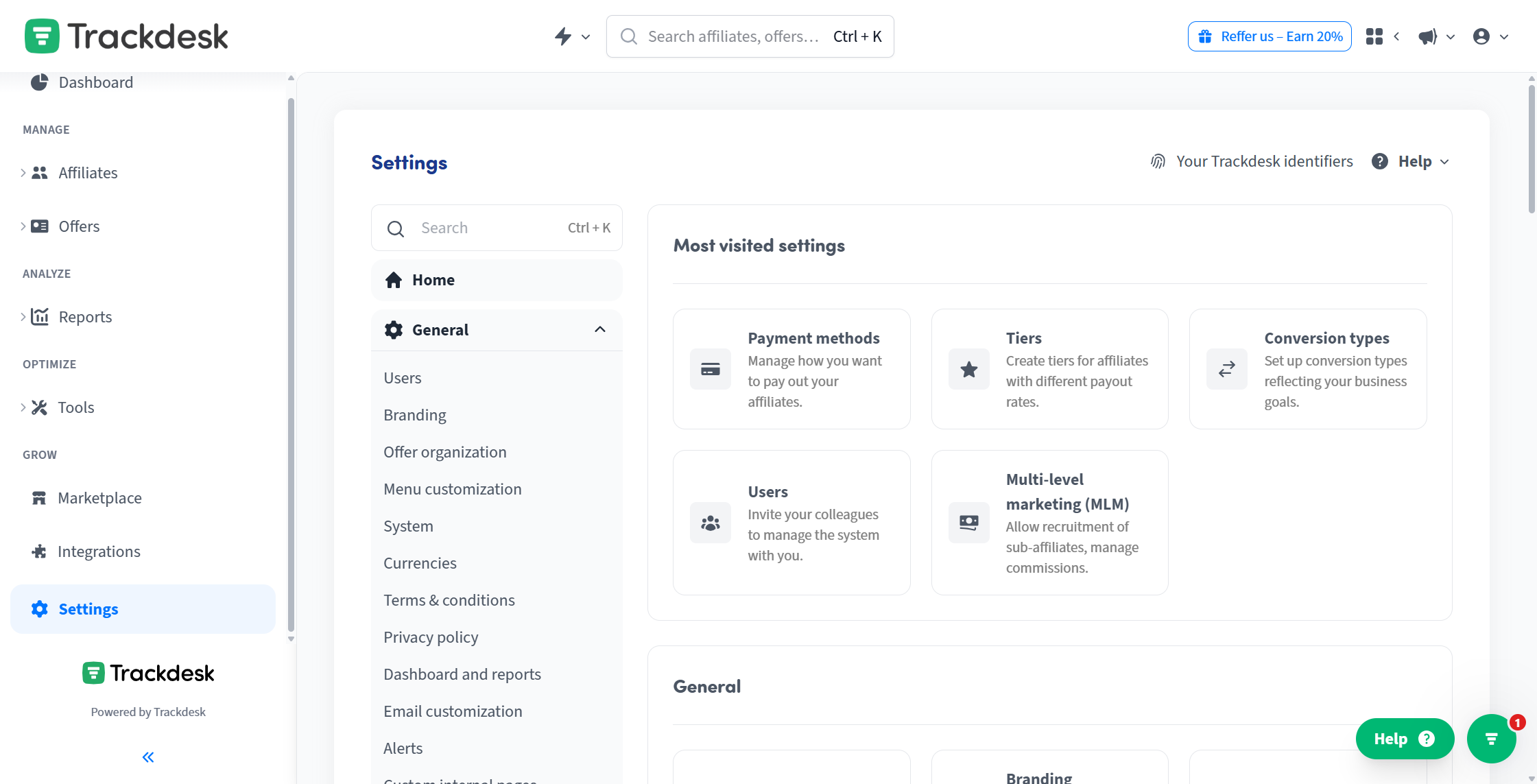First let's set up everything in the Settings.