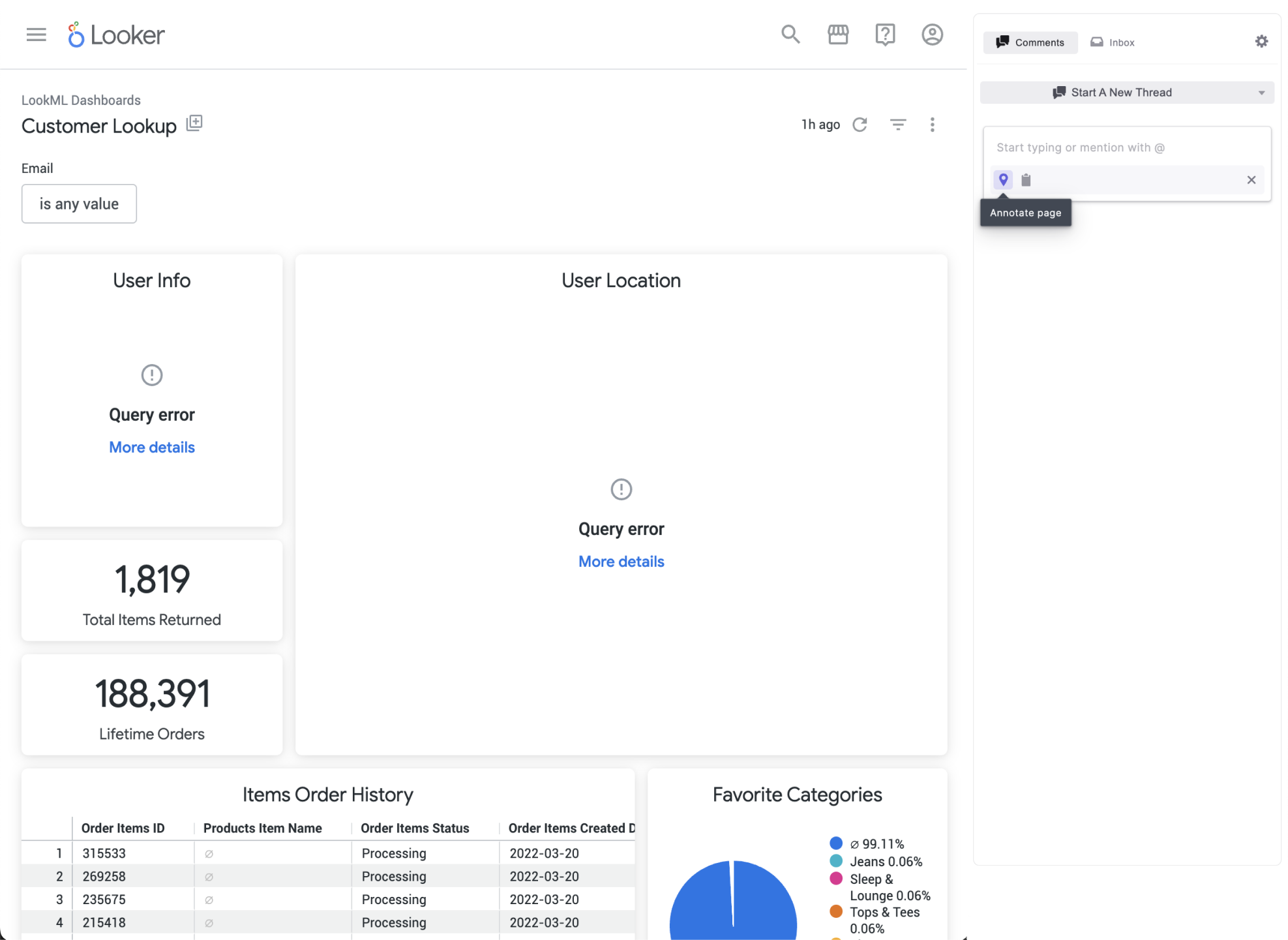 Our dashboard is broken 😵! 

Let's annotate and ask for help from a data analyst.