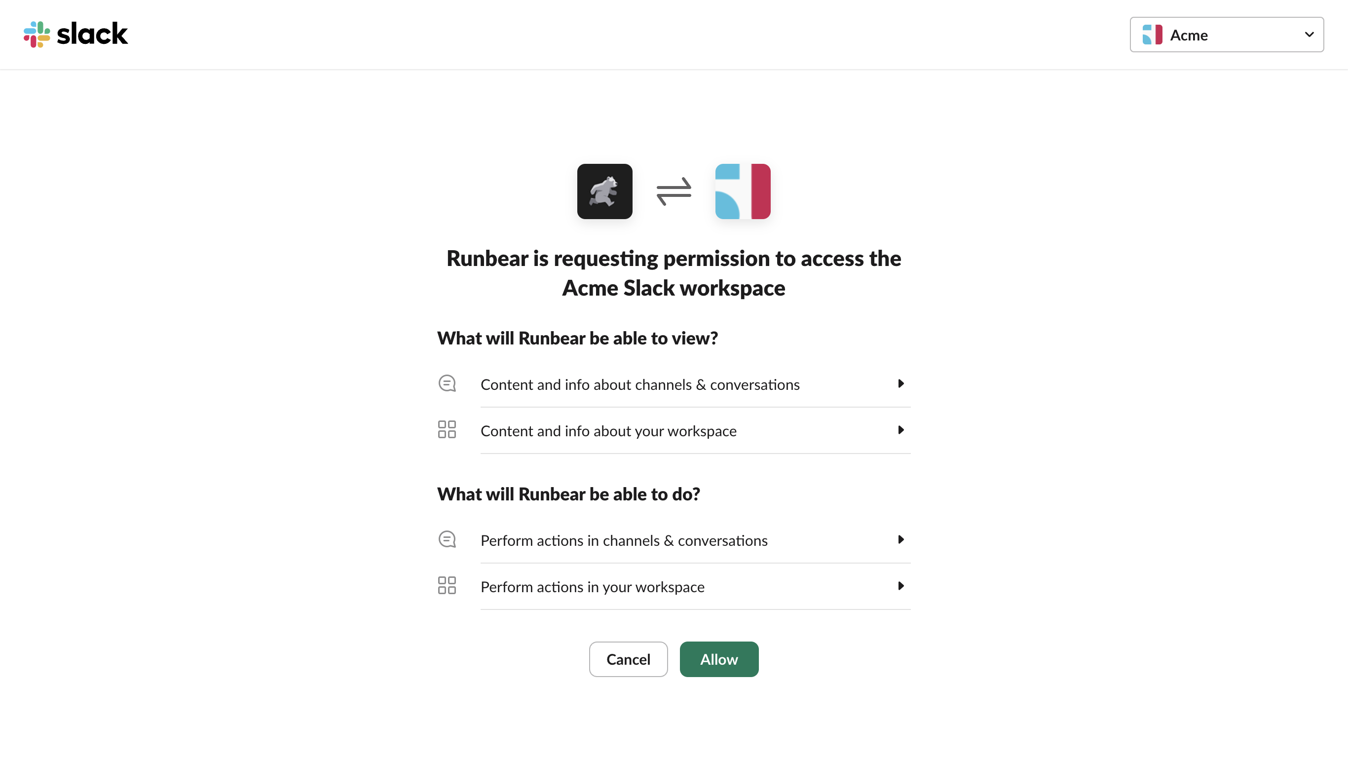 Invite Runbear to your Slack workspace