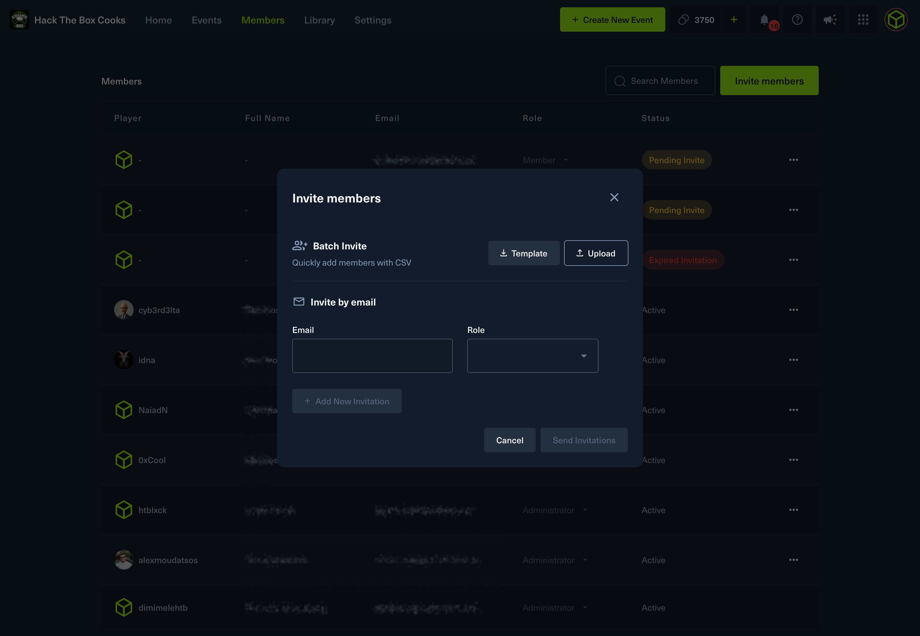 Add in the details of the new member you want to invite