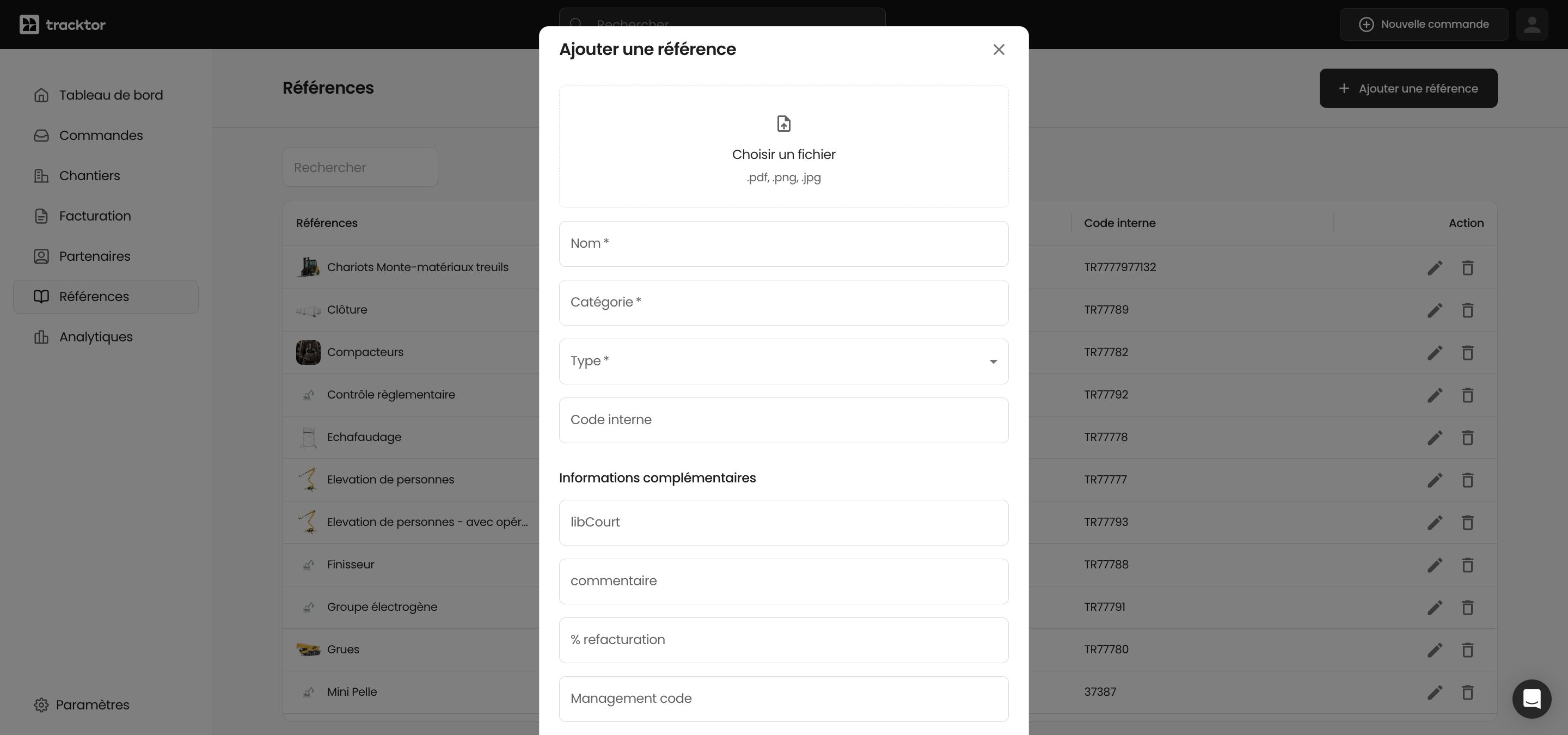 Ajoutez les informations de la référence