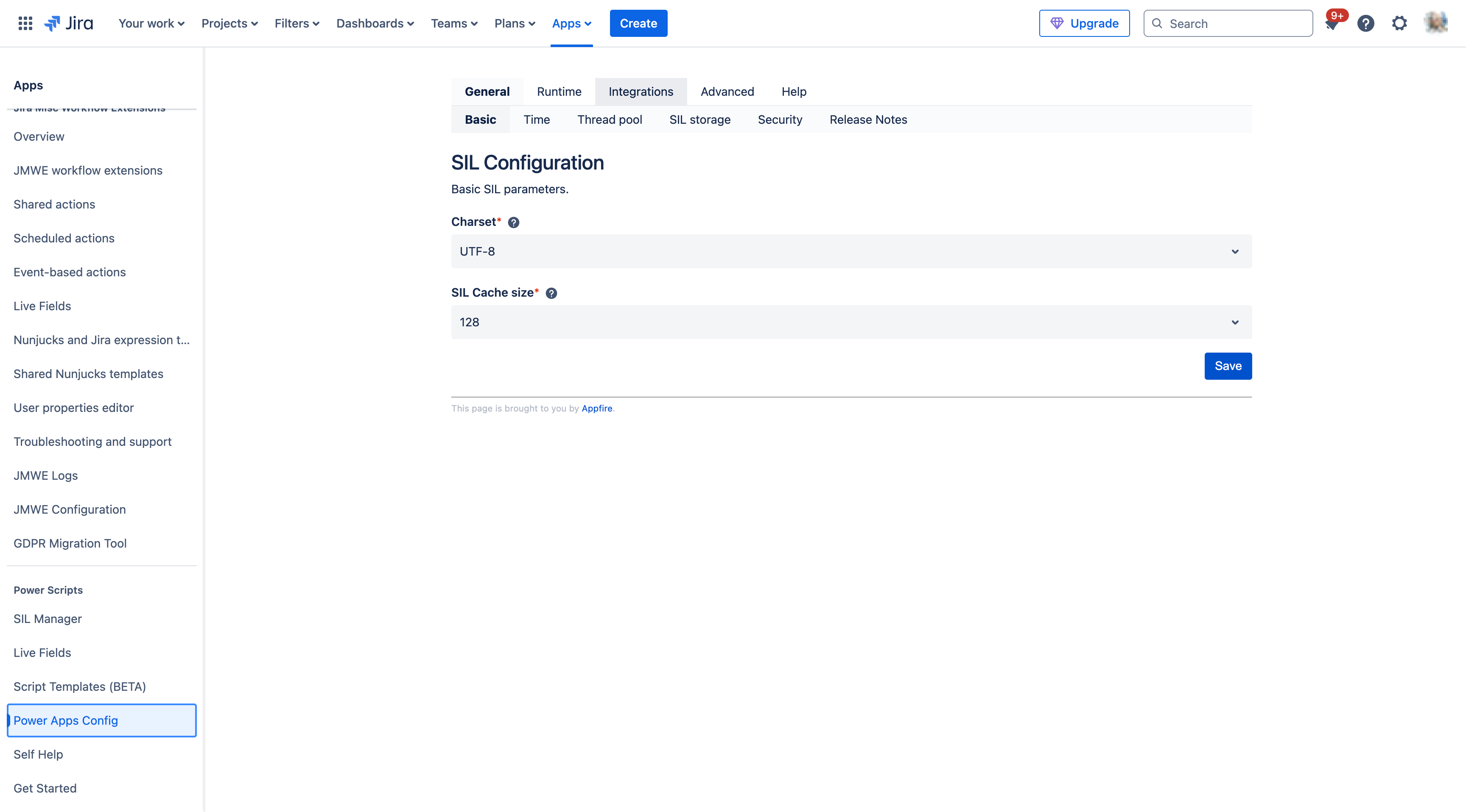 In Jira Admin, go to Apps > Power Apps Config.