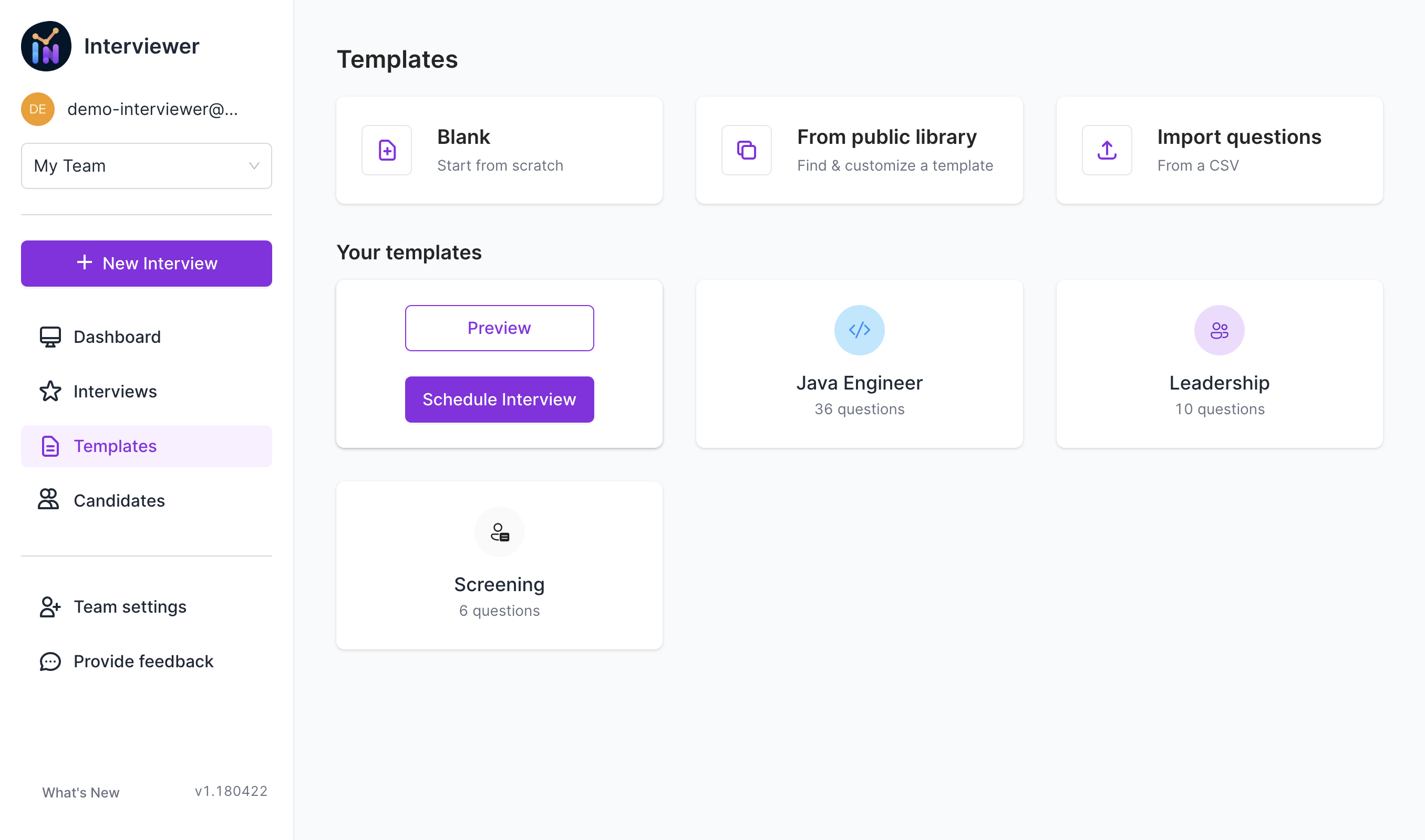 Quickly schedule interview