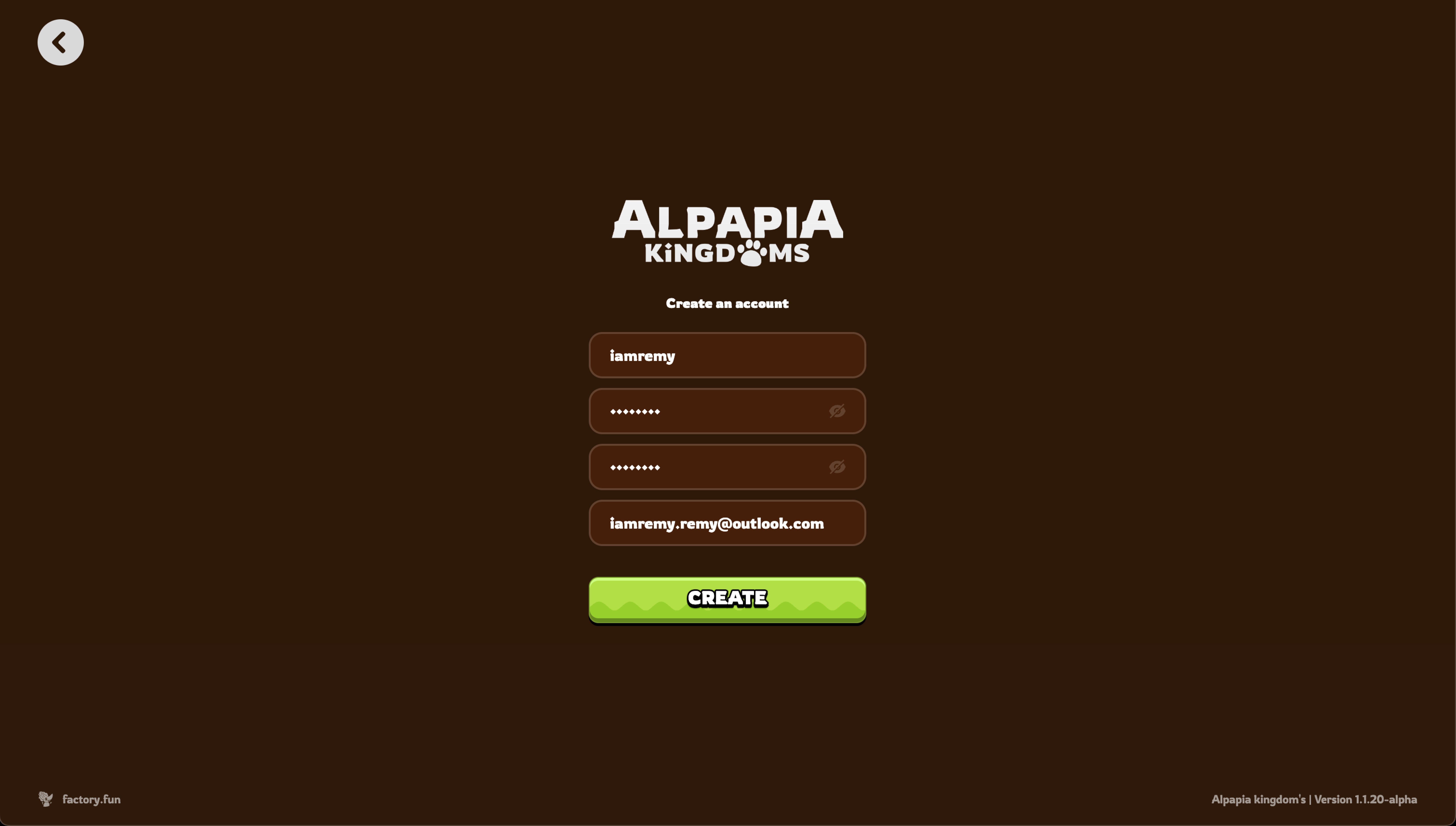 Fill out the application below and click on ''create'' to complete it.