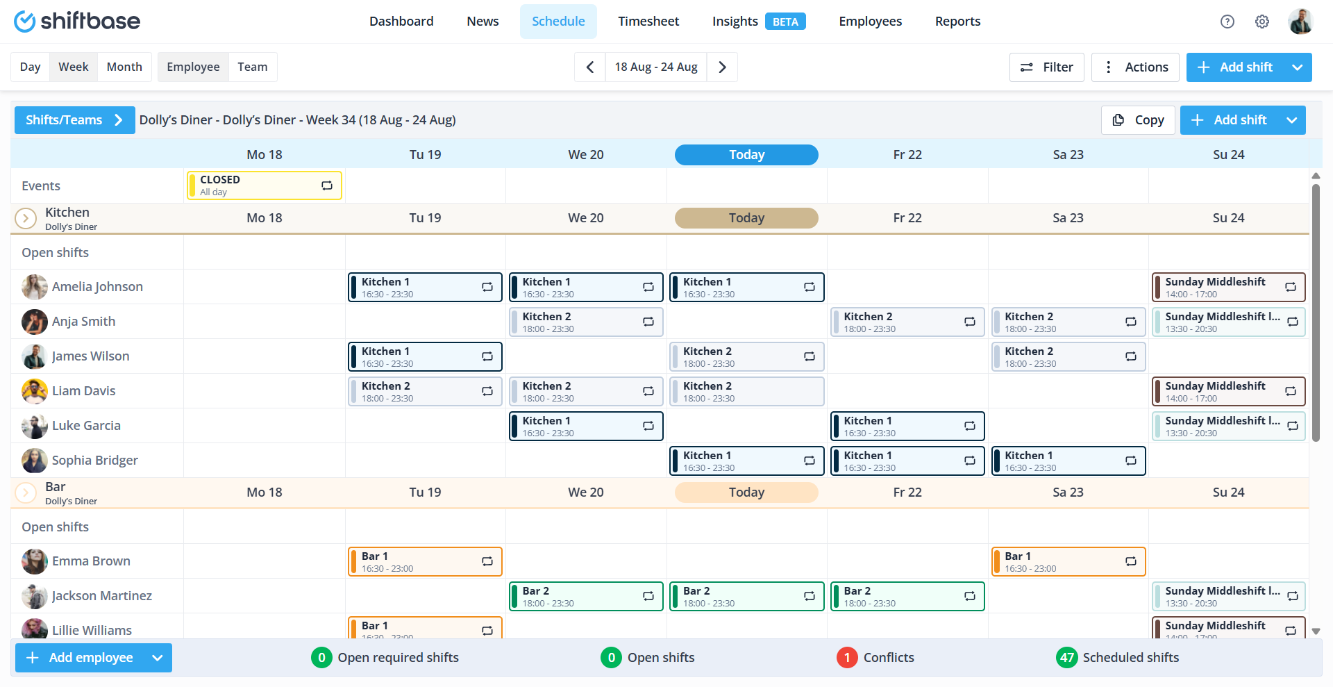 Ok, so let's say you’re planning the week ahead — adding shifts, assigning roles, and building coverage day by day. 📅