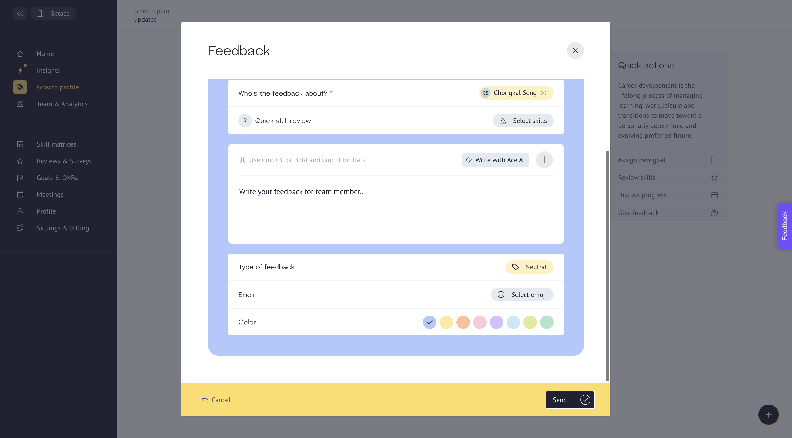 Generate feedback for different use cases