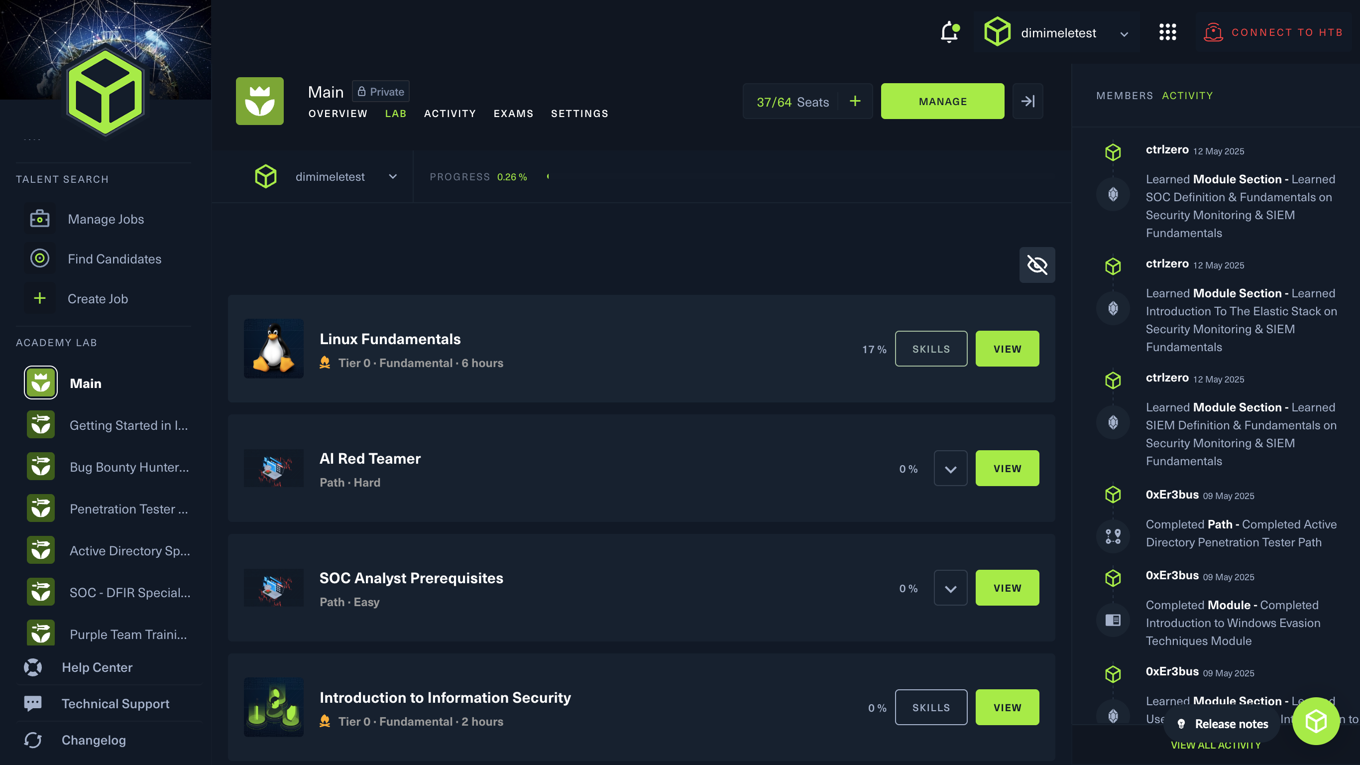 Within an Academy Space click to start exploring a Module that has been assigned to you