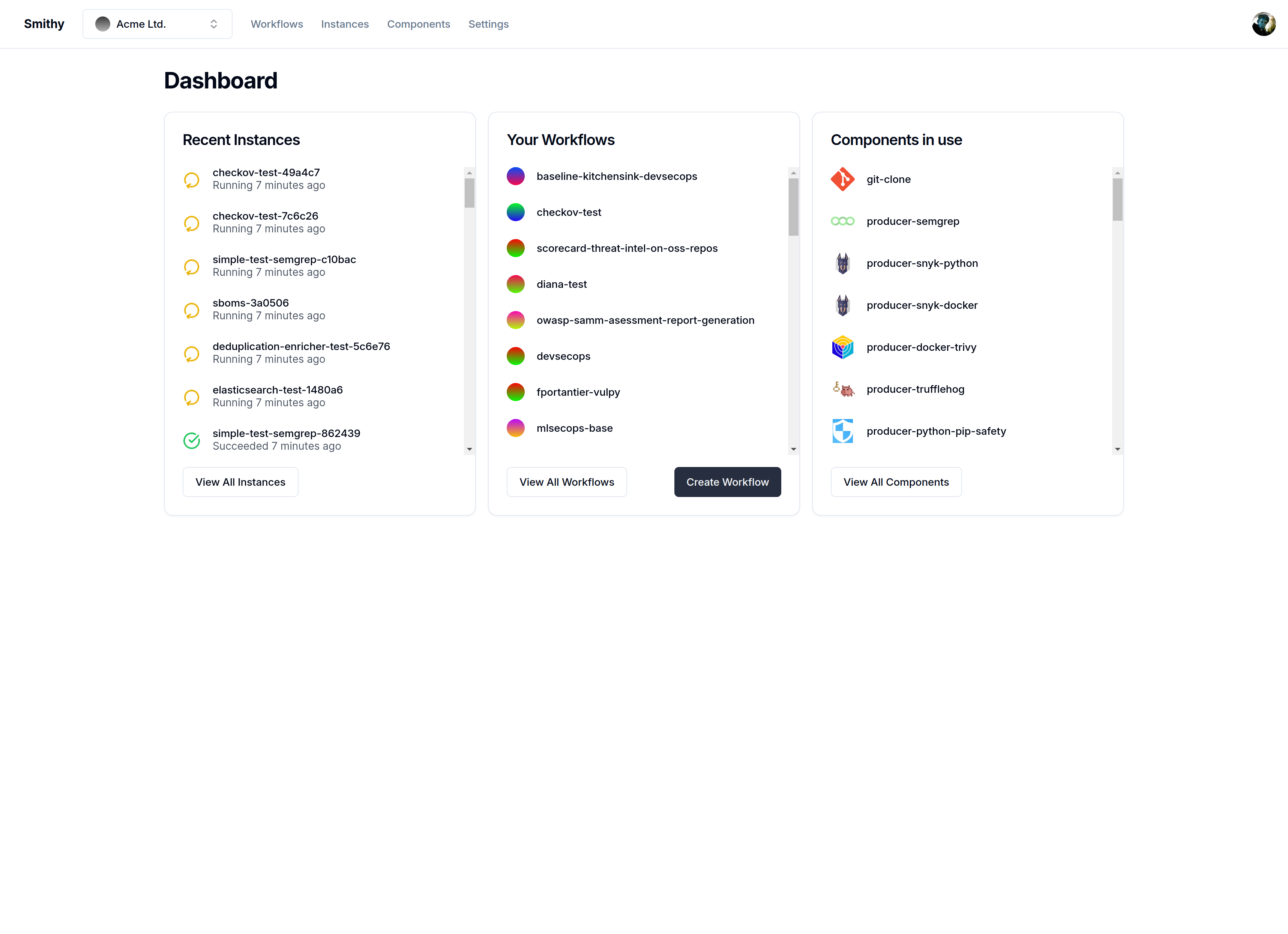 Smithy is configured to work out of the box. But you can also finetune just about every detail. This way you retain complete control of all your product security programme