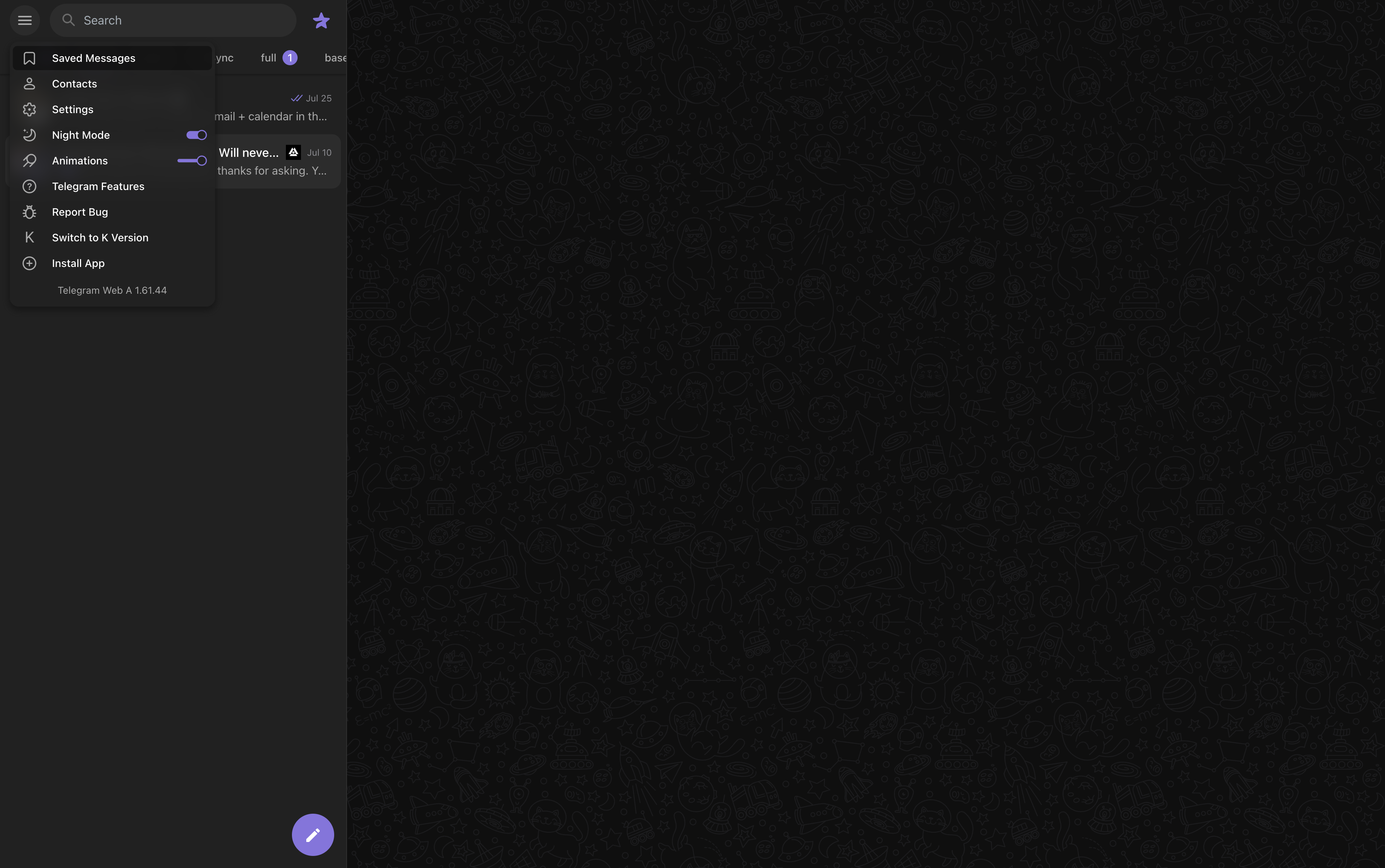 Navigate to your "Settings" screen inside of Telegram
