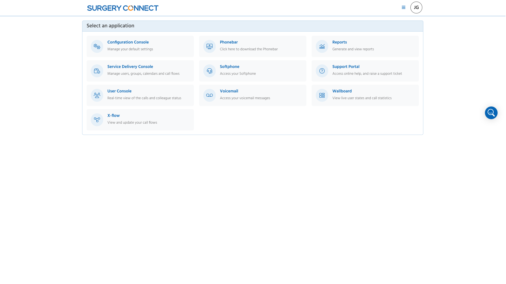 Go to Configuration Console on your Surgery Connect application page