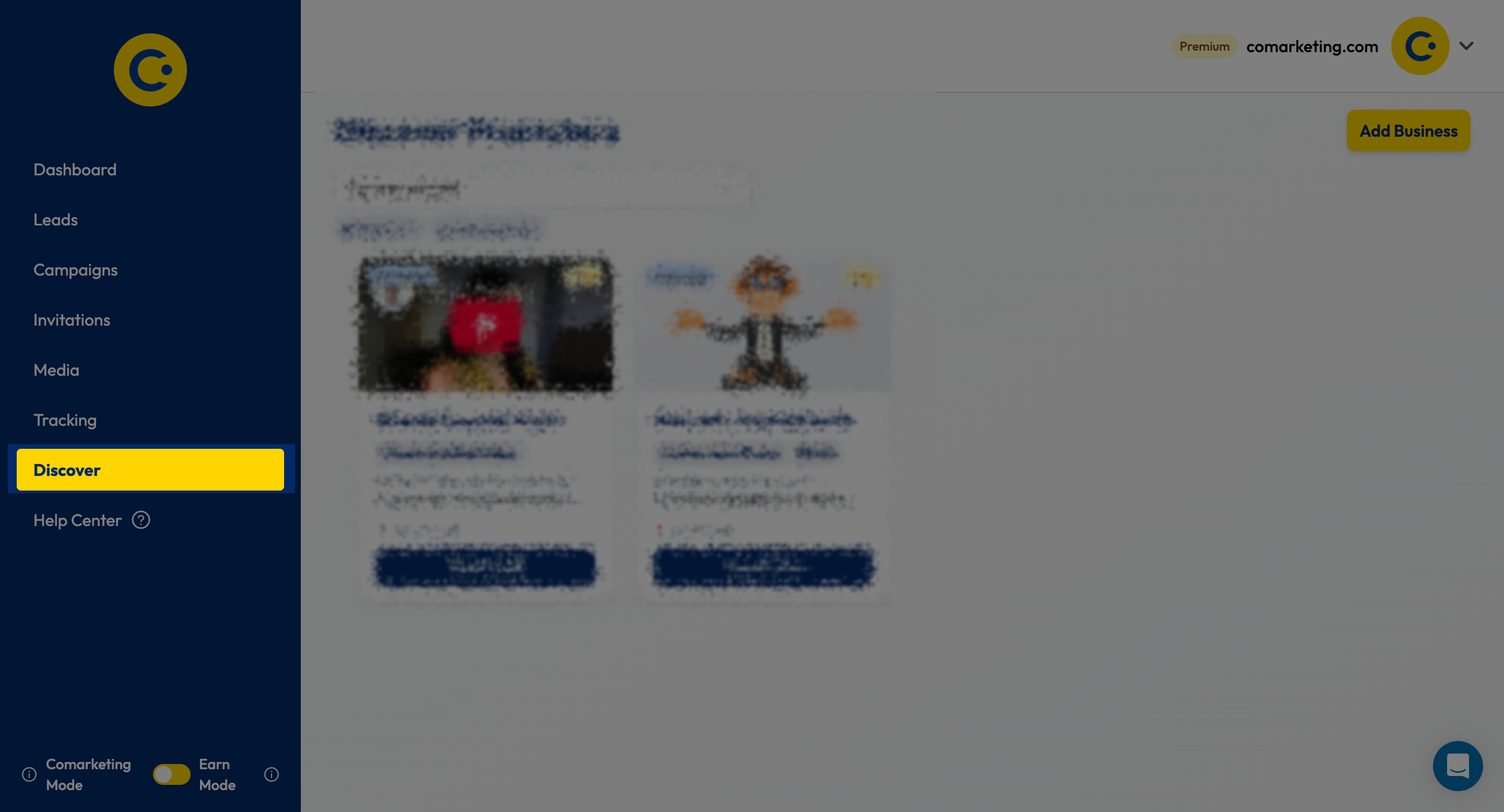 In **Comarketing Mode**, click **Discover**.