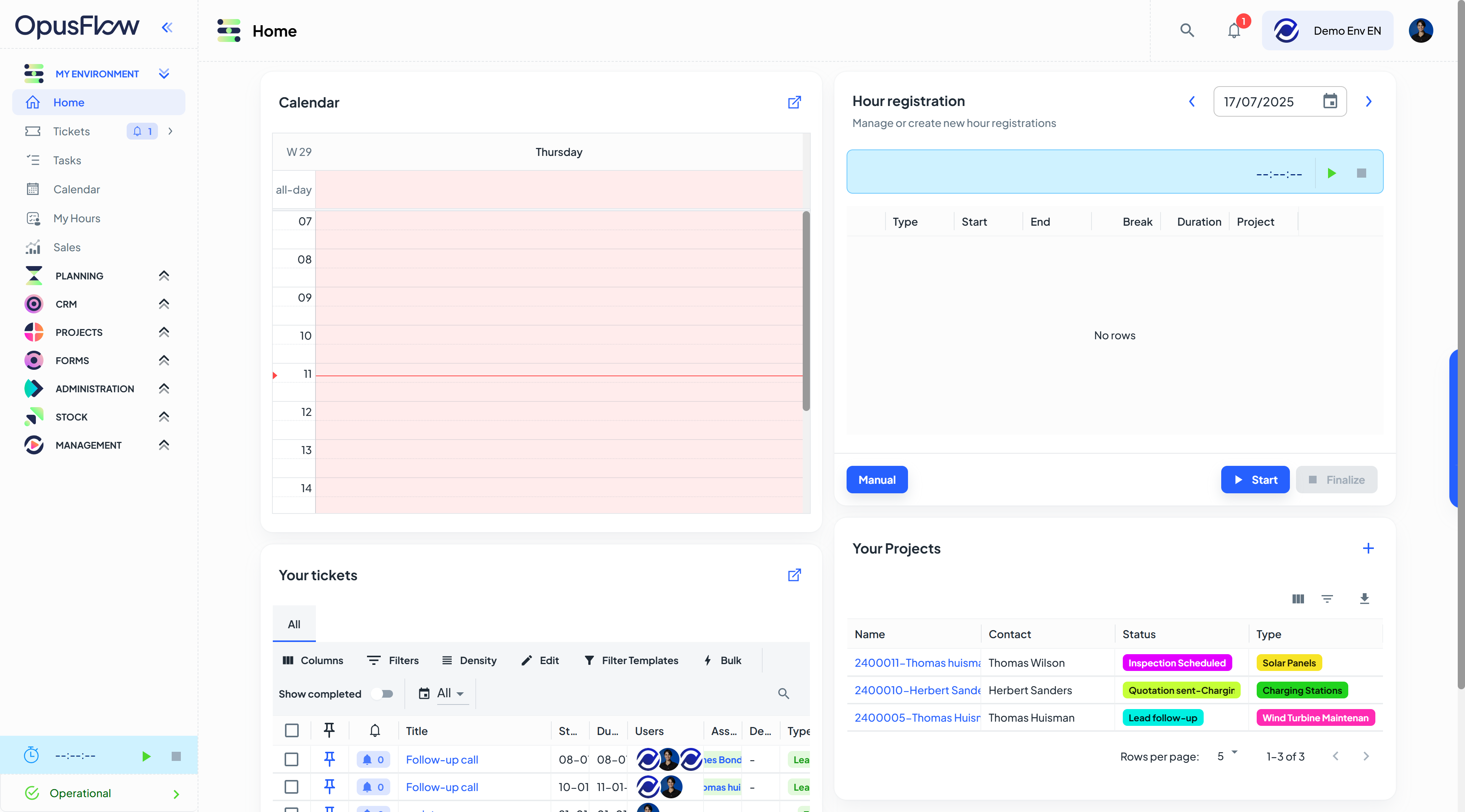 Select  the Management module to get started with template creation.