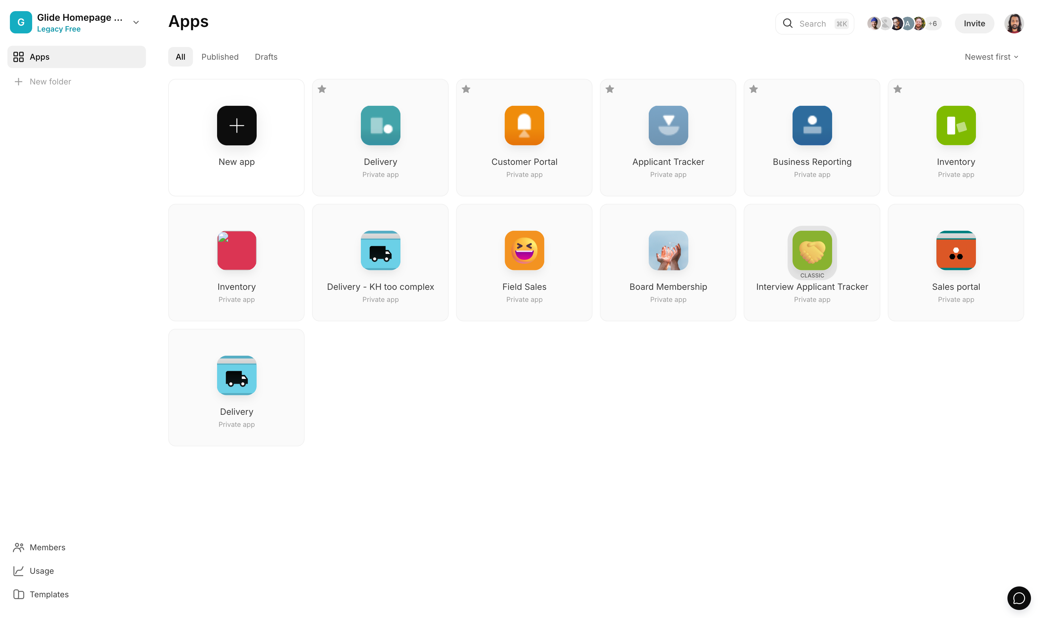Locate the classic app you want to convert into a new app.