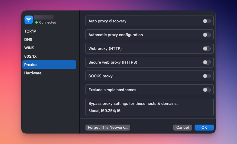 Select "Web proxy (HTTP)" or "SOCKS proxy".