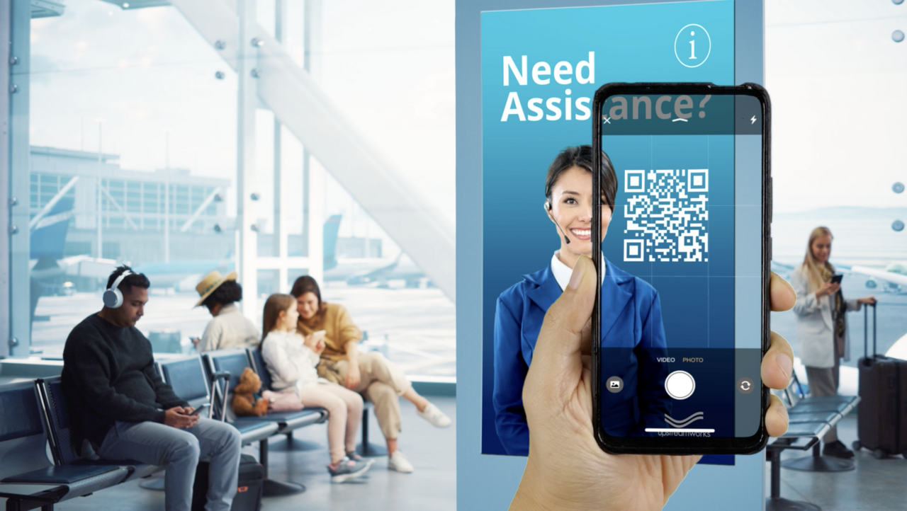The customer accesses AgentNow by scanning a QR code. No downloads are required. 