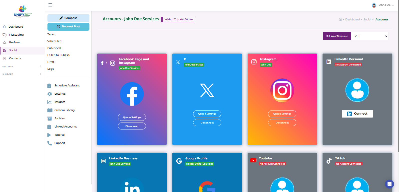 Select **Scheduled** to view your scheduled posts.