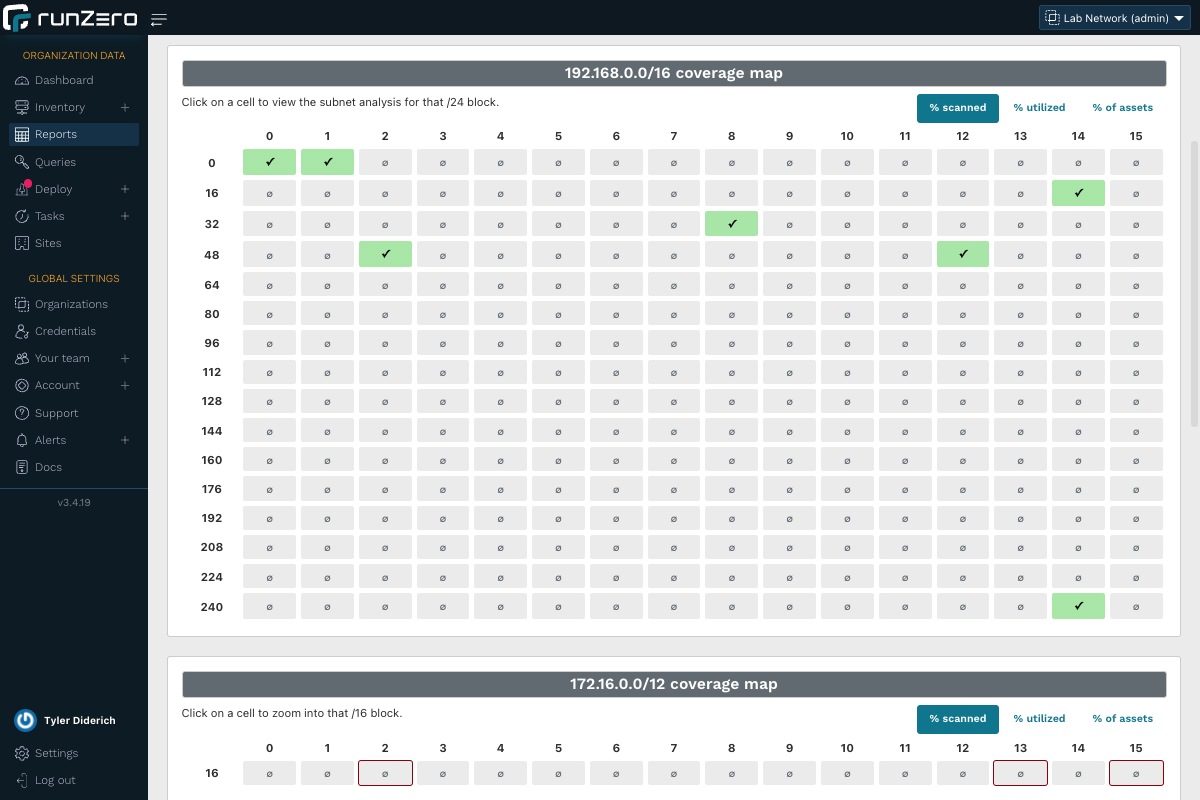 You will also see a more detailed coverage map for each subnet block individually