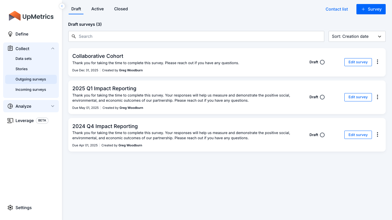 Impact Portfolio Reporting enables you to collect data from impact producers through a **streamlined, two-sided platform experience**.