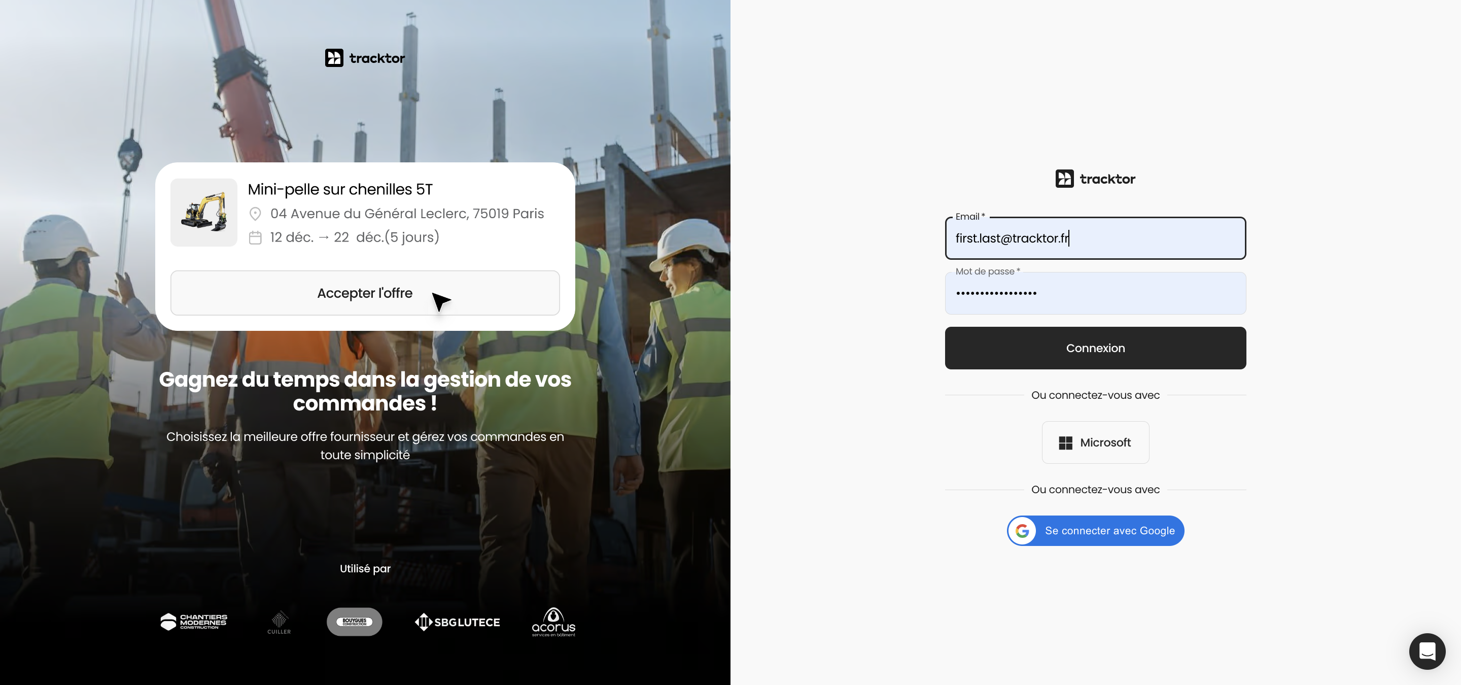 en utilisant votre compte SSO Microsoft