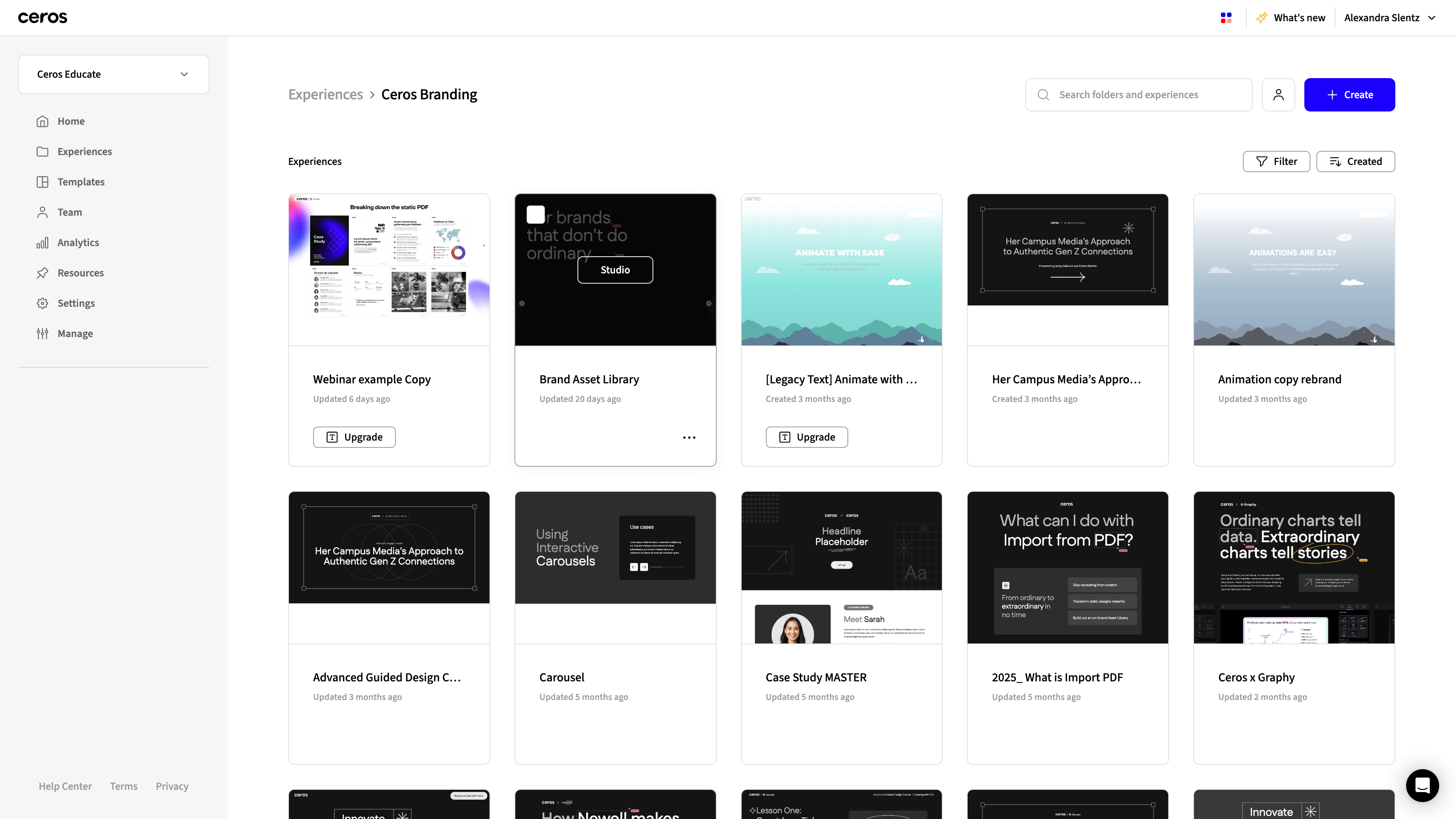 Click the contextual menu of the experience you want to duplicate.