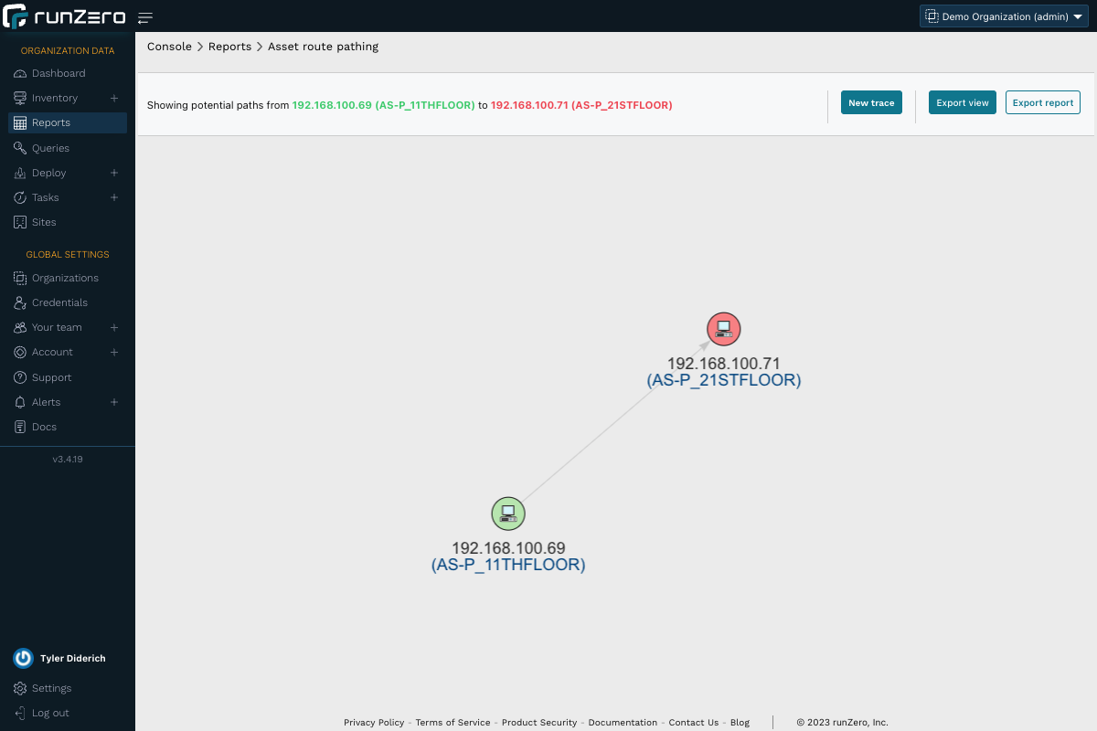 This one is simple since they're on the same subnet. Let's go back and try a more complex set of assets.