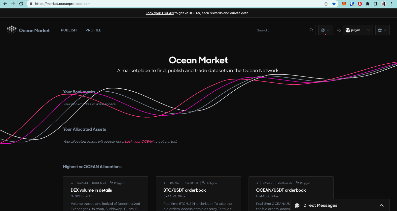 Access your assets by selecting the profile icon.